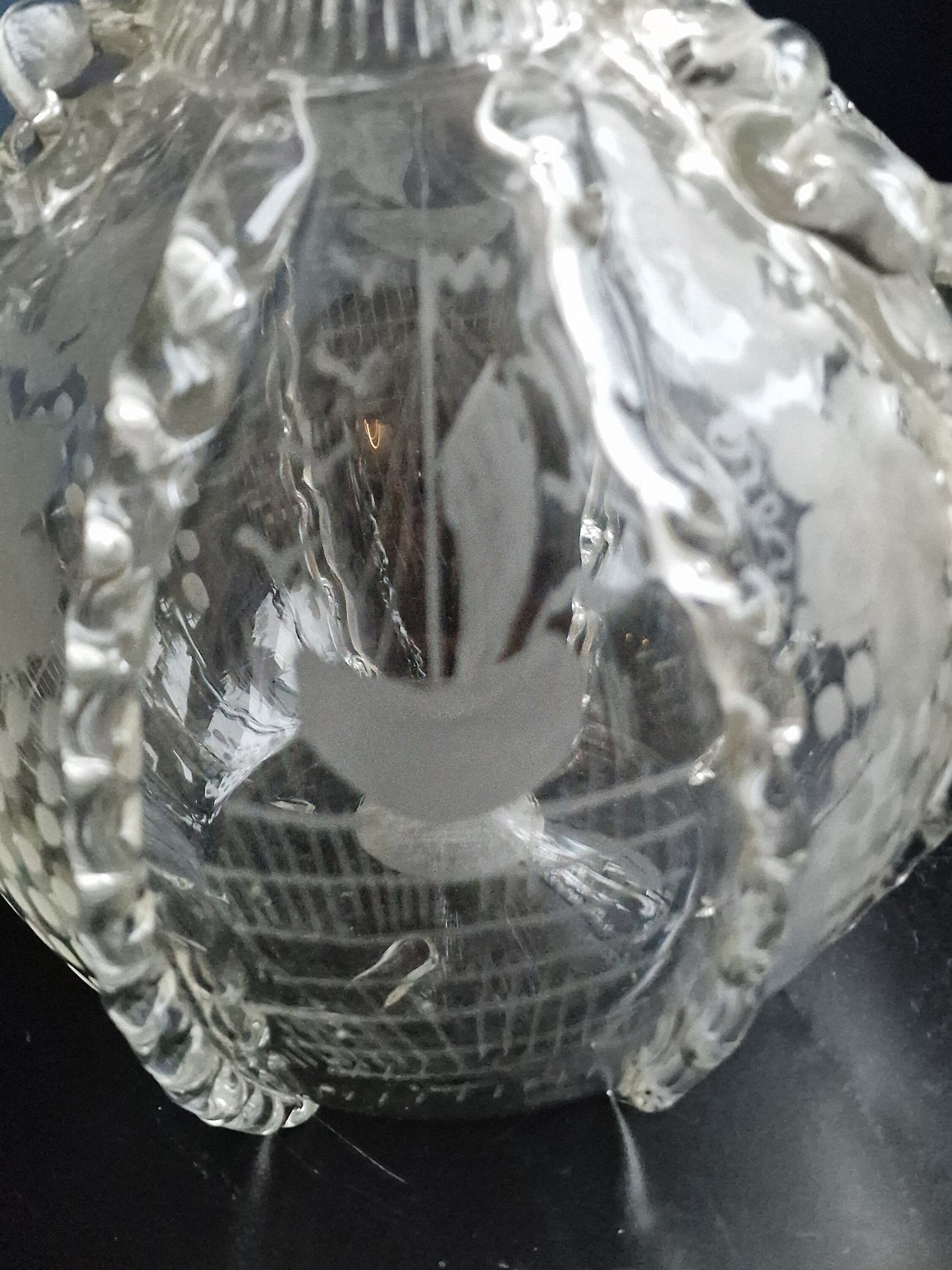 antieke Glazen bruidsfles, 19e eeuw  Hollandse friesche cultuur, dutch brides flask karaf