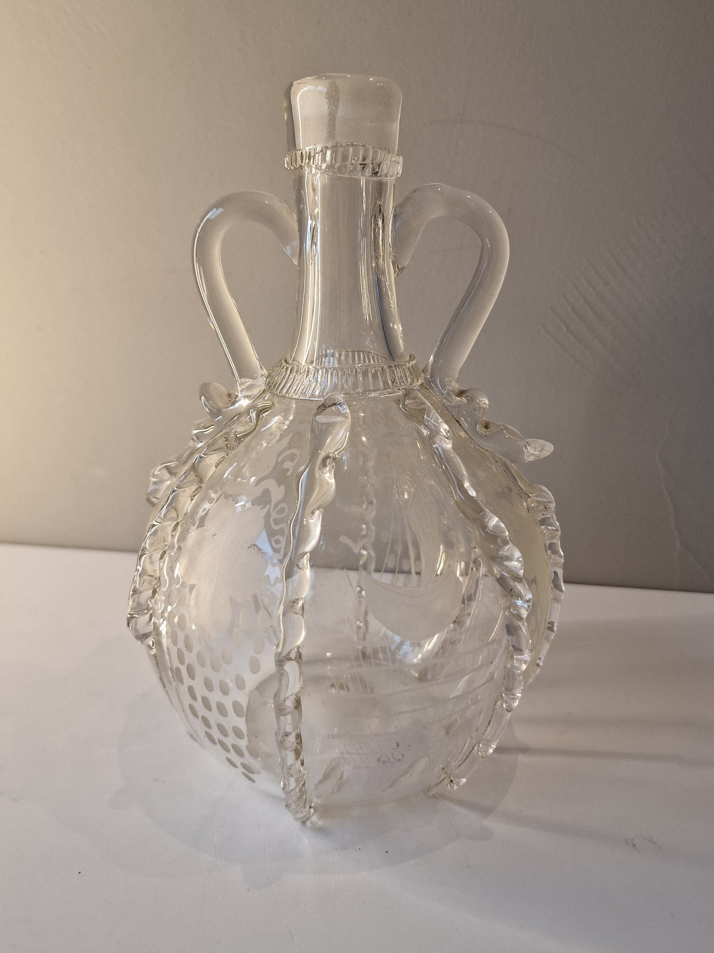 antieke Glazen bruidsfles, 19e eeuw  Hollandse friesche cultuur, dutch brides flask karaf