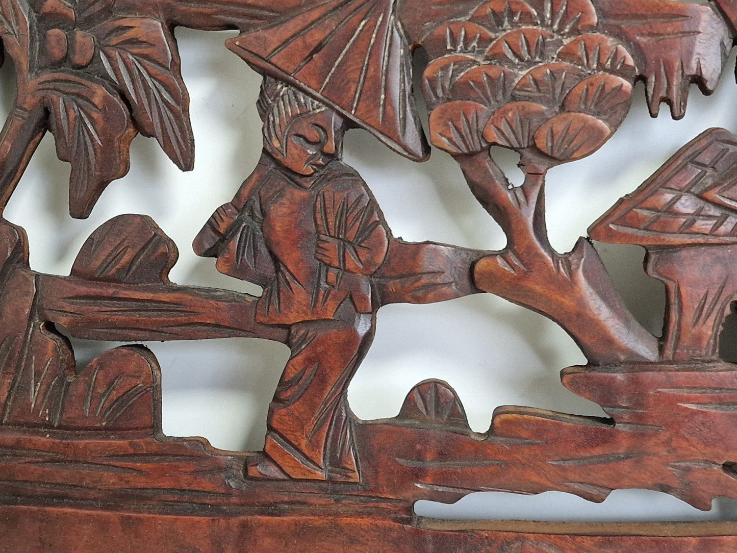 Antique Chinese Wood Carving Panel, Republic Era