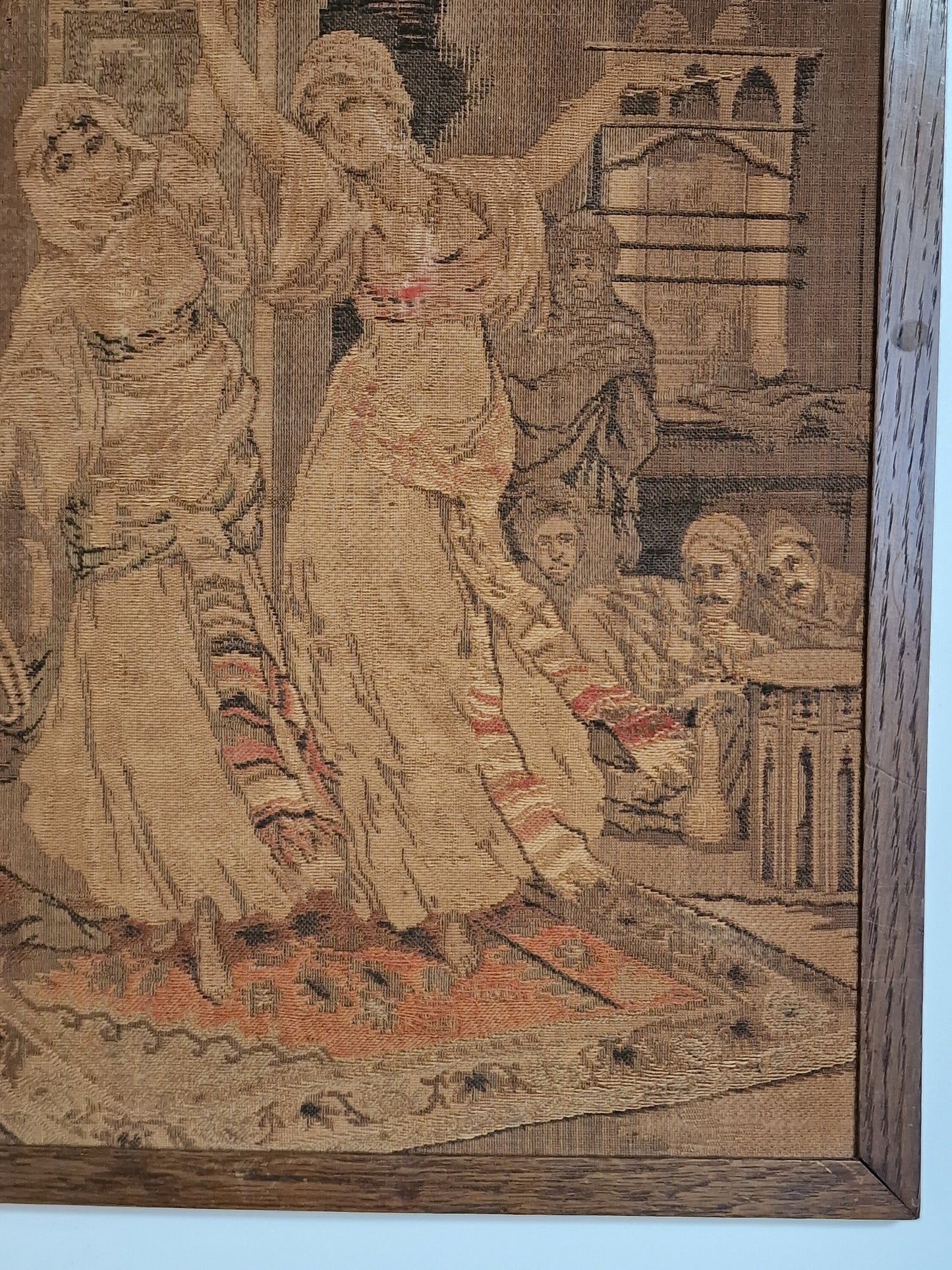 19th century framed gobelin 1850, oosterse voorstelling
