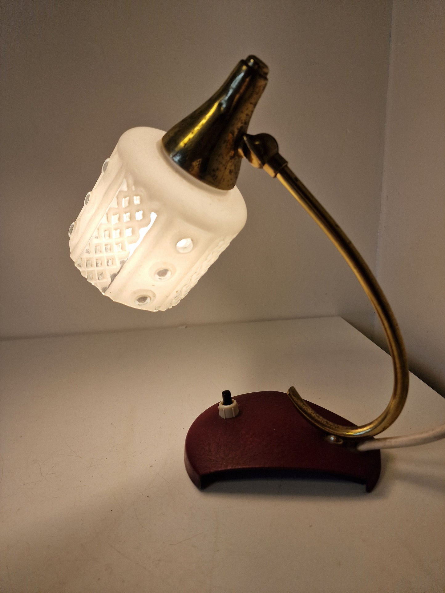 TEMDE Swiss Vintage 50s Table Lamp, Mid-Century Bedside Light