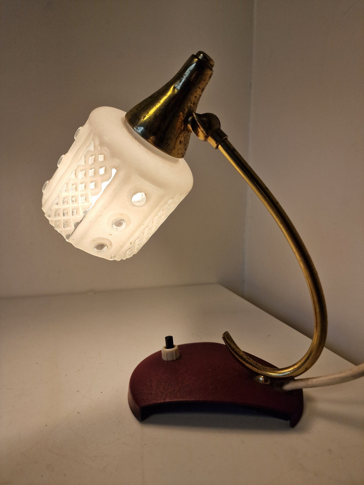 TEMDE Swiss Vintage 50s Table Lamp, Mid-Century Bedside Light