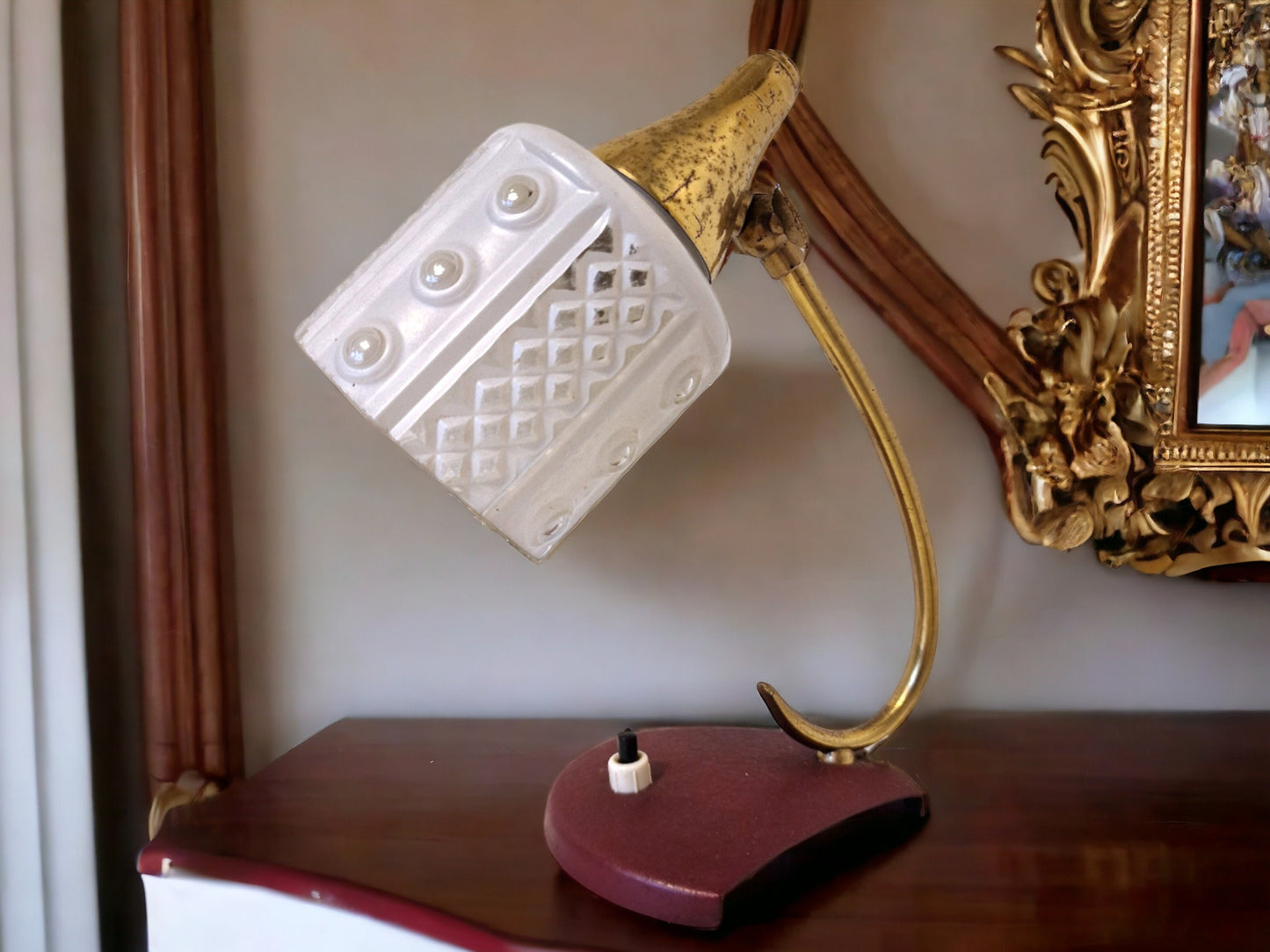 TEMDE Swiss Vintage 50s Table Lamp, Mid-Century Bedside Light