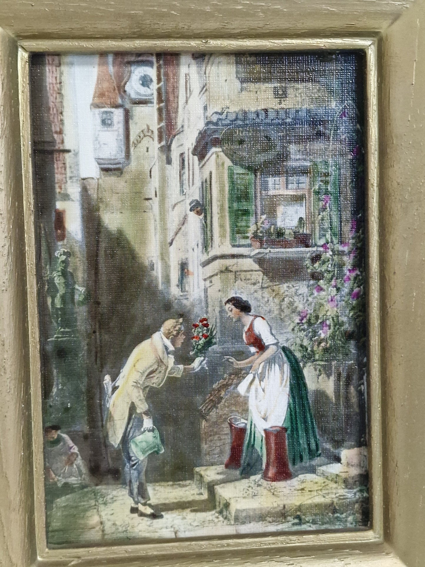 Framed Oil Painting on Panel, After Carl Spitzweg, German Art