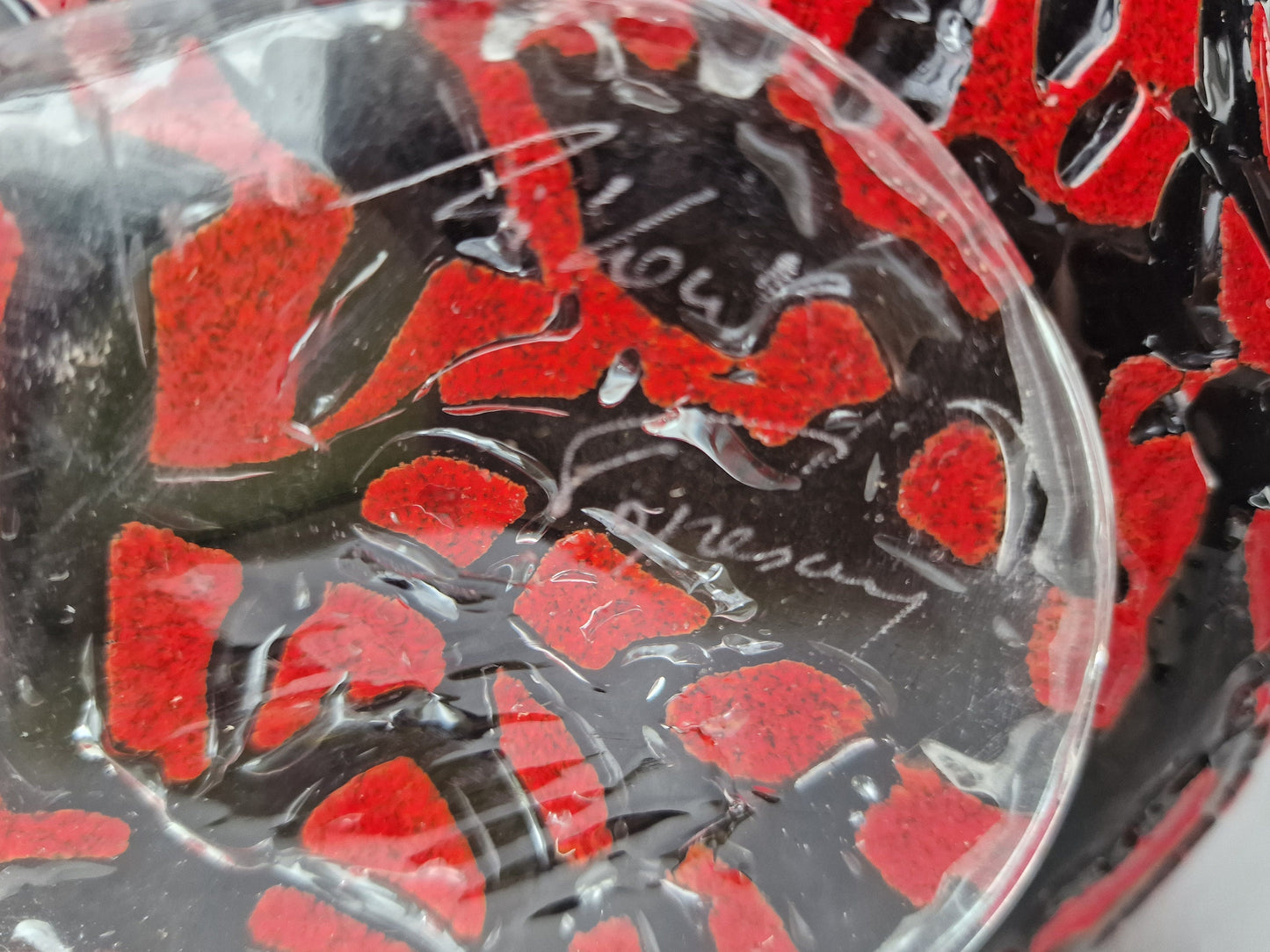 Mihai Topescu Art Glass Vase, XL Red Gallery Vase, Signed