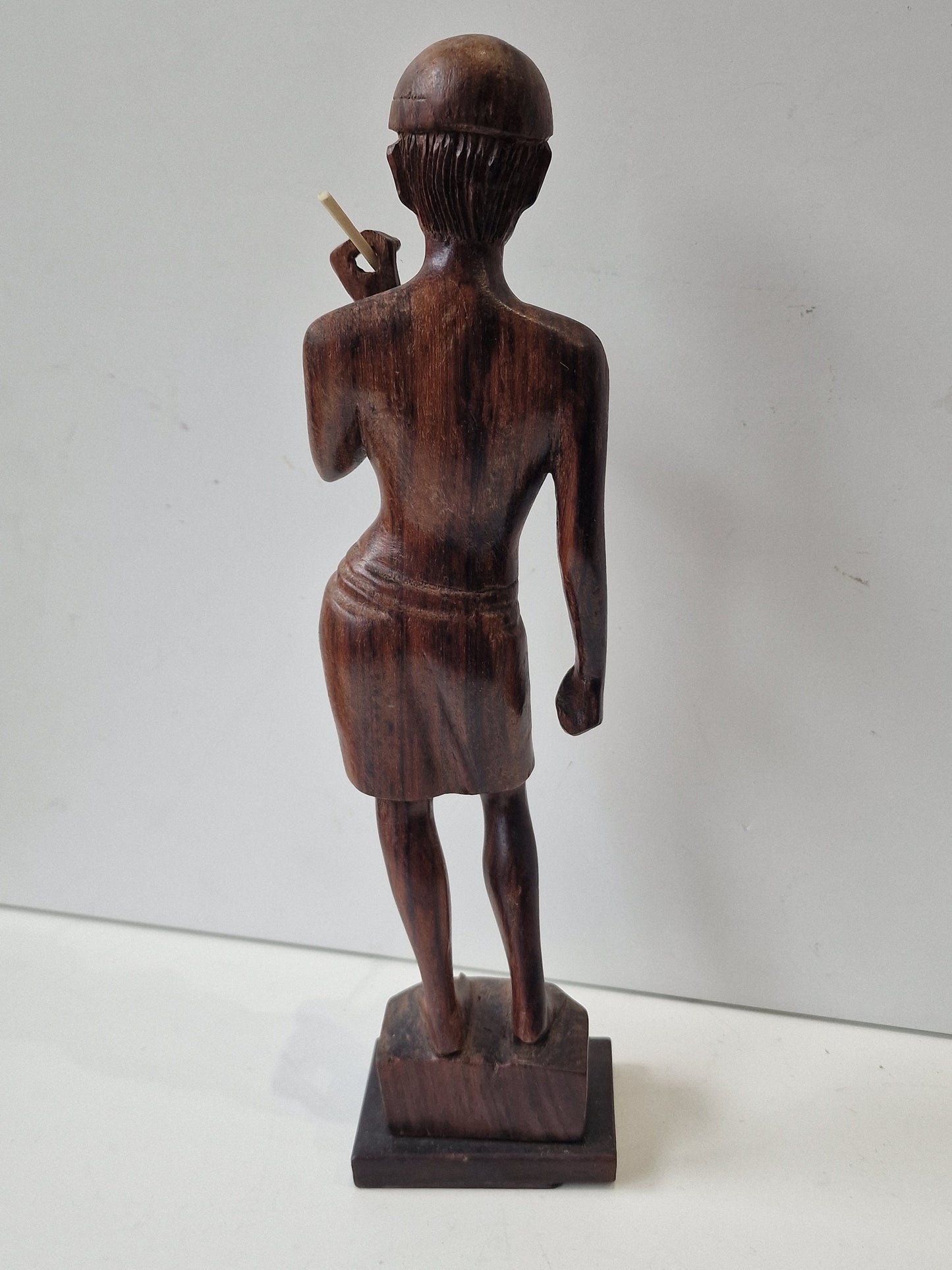 Indonesia, Tropical Indonesian hardwood sculpture, 1930's. Man, spear hunter 31 cm