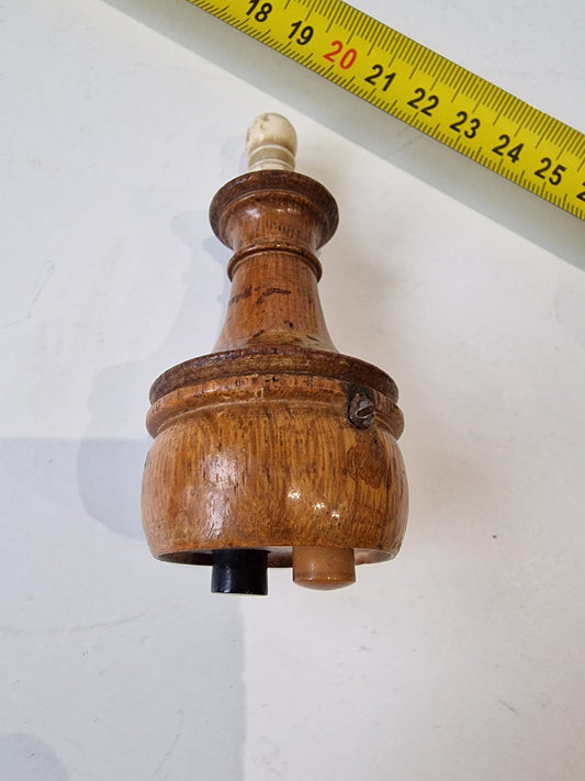 Antique Dutch Art Nouveau Butler Bell, Wood & Bakelite Push Button