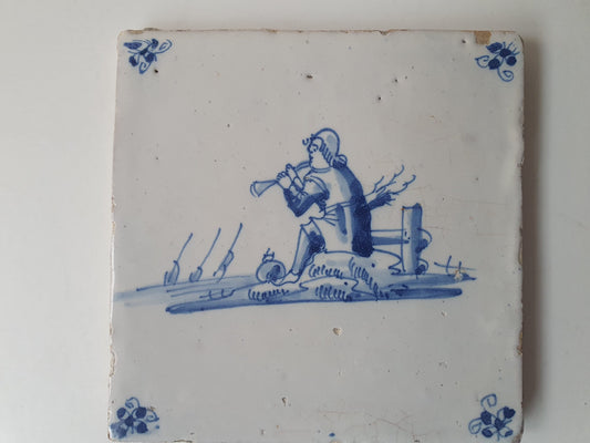 Antique Delft Tile, 17th Century Dutch Mythology Scene