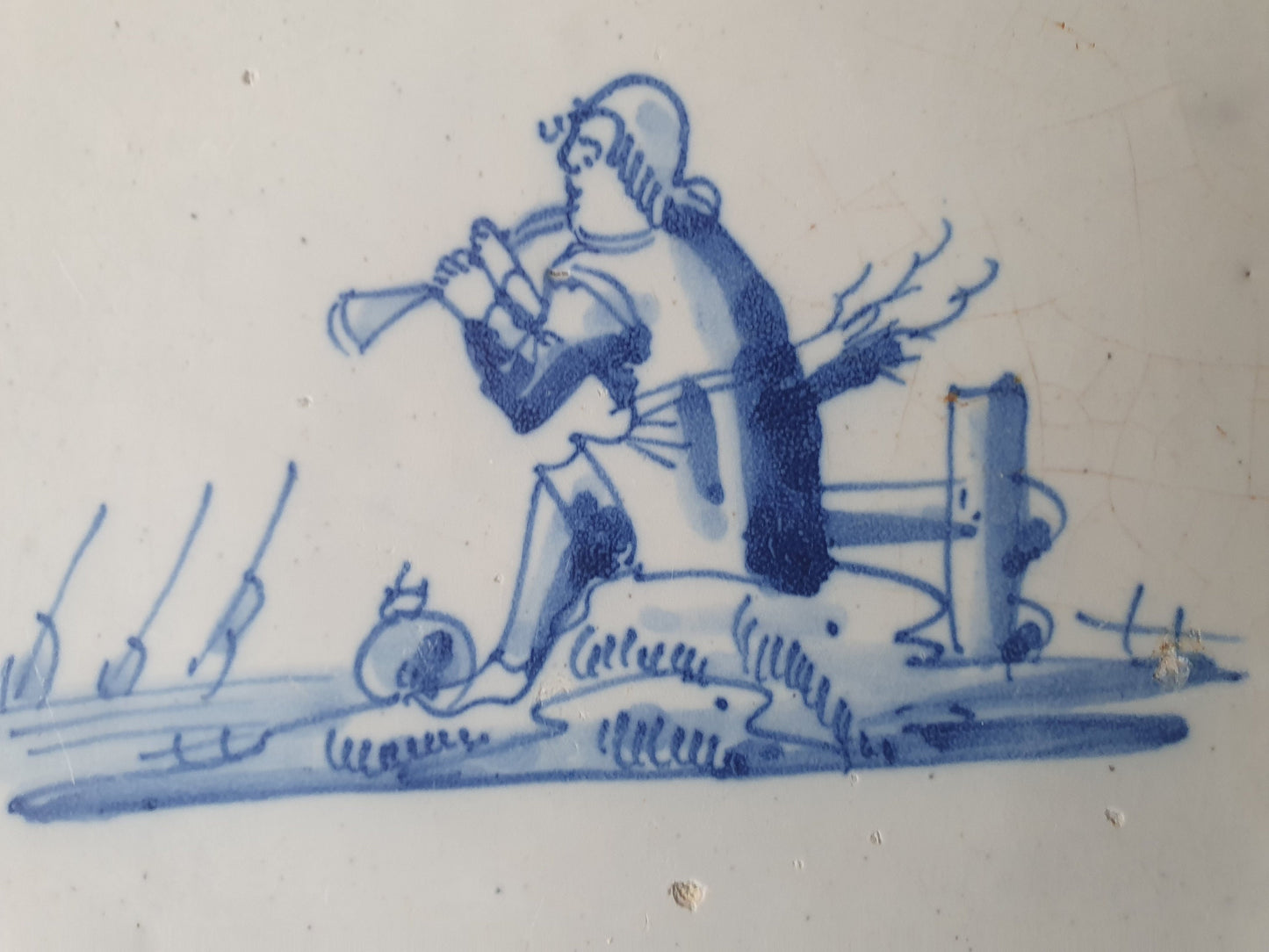 Antique Delft Tile, 17th Century Dutch Mythology Scene