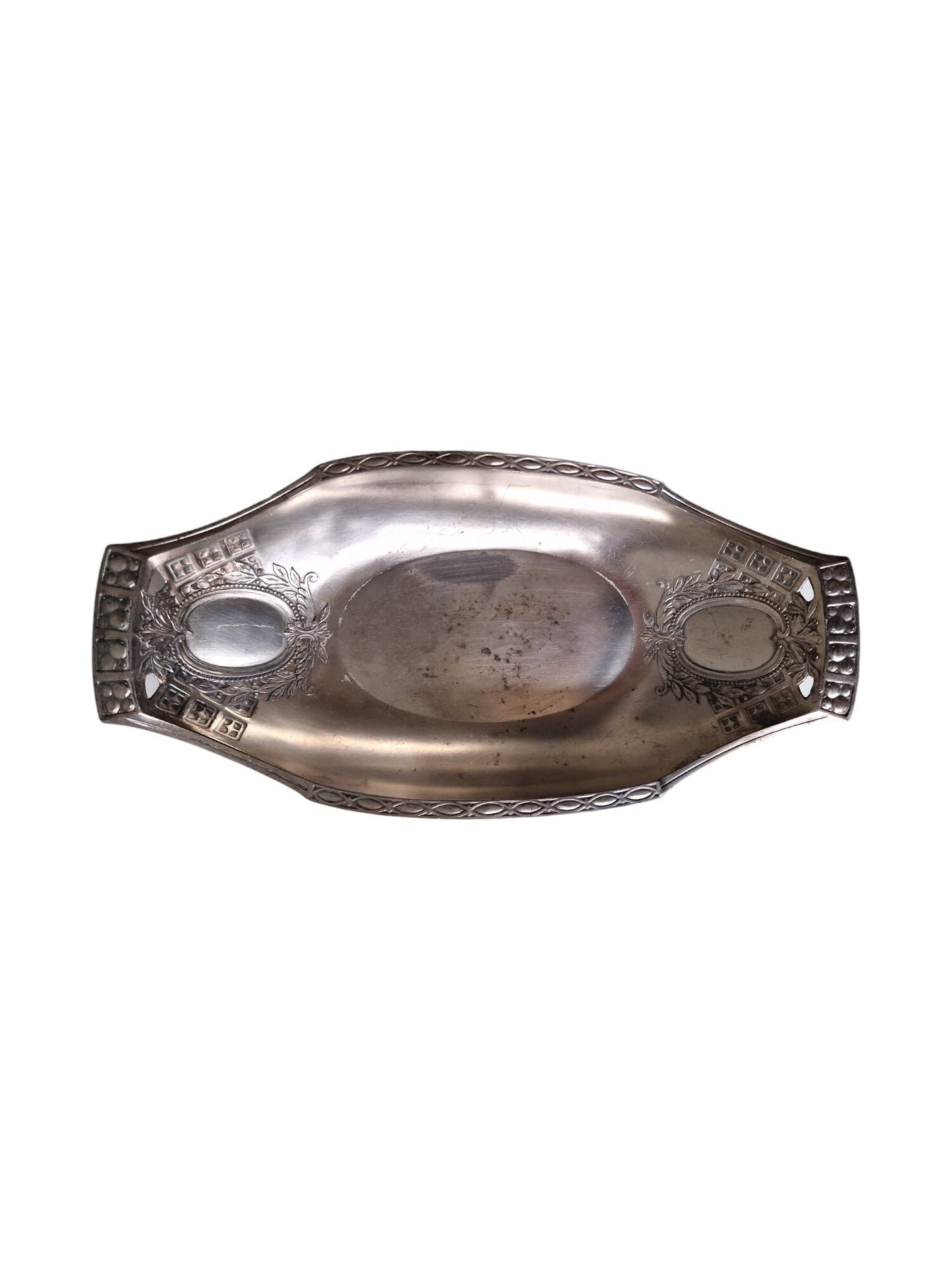 Antique Jugendstil Silvered Tray, Art Nouveau Platter, Germany 1900-1910