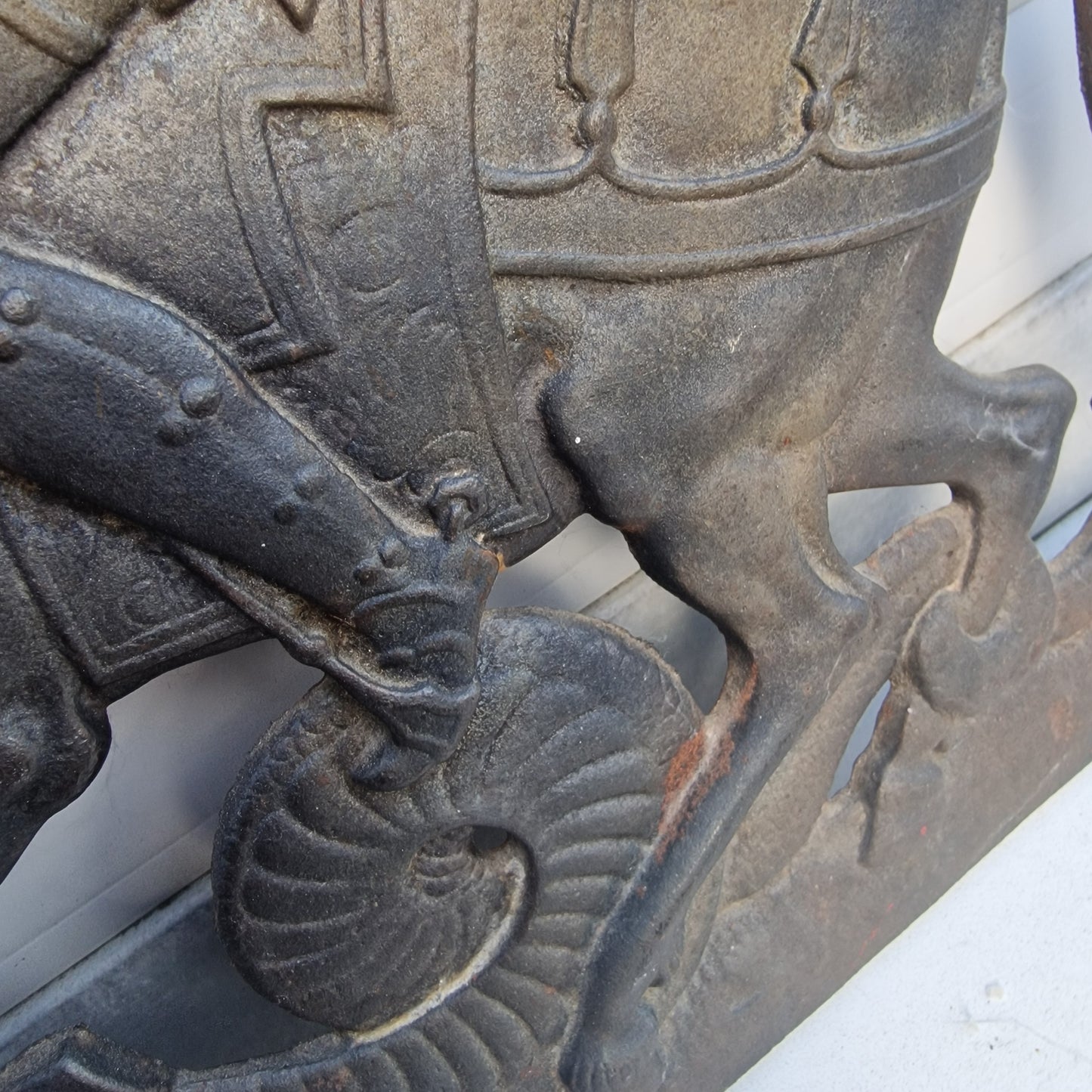 Vintage Iron 3D Saint George and The Dragon Plaque (38 x 41 cm)