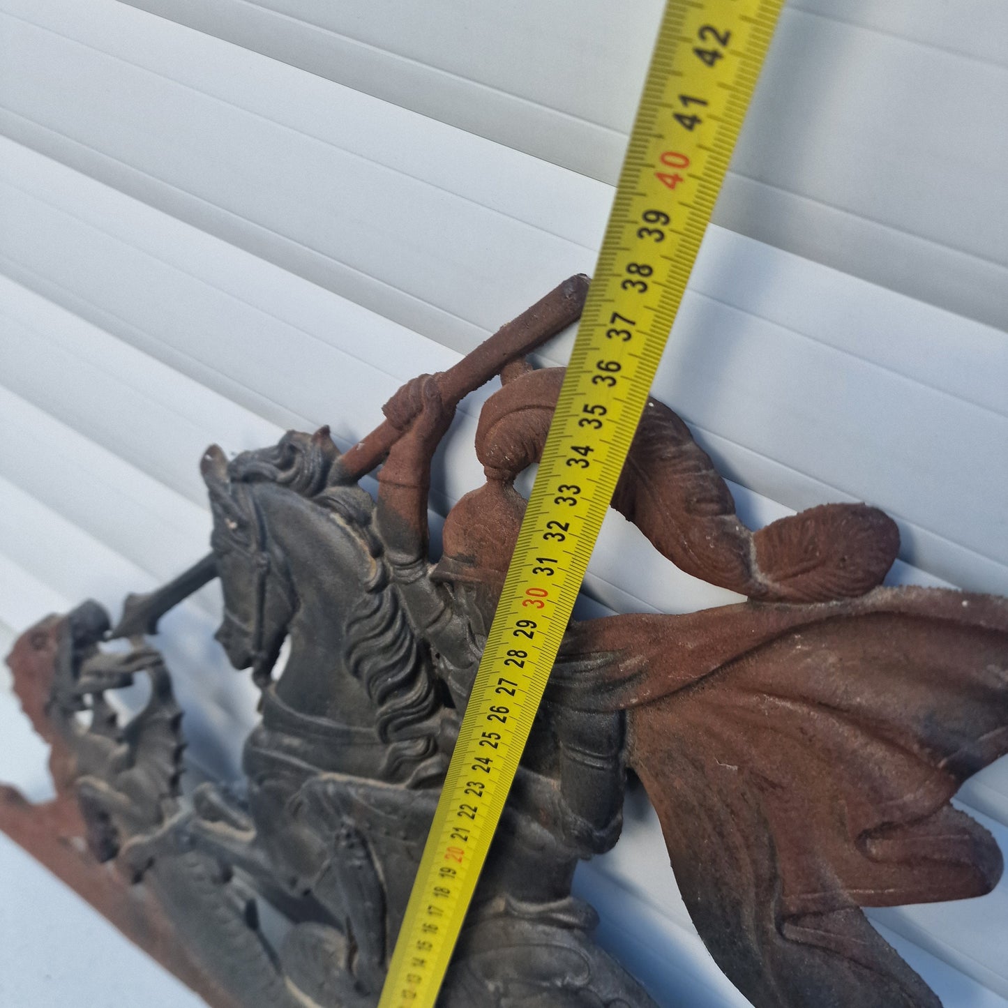 Vintage Iron 3D Saint George and The Dragon Plaque (38 x 41 cm)