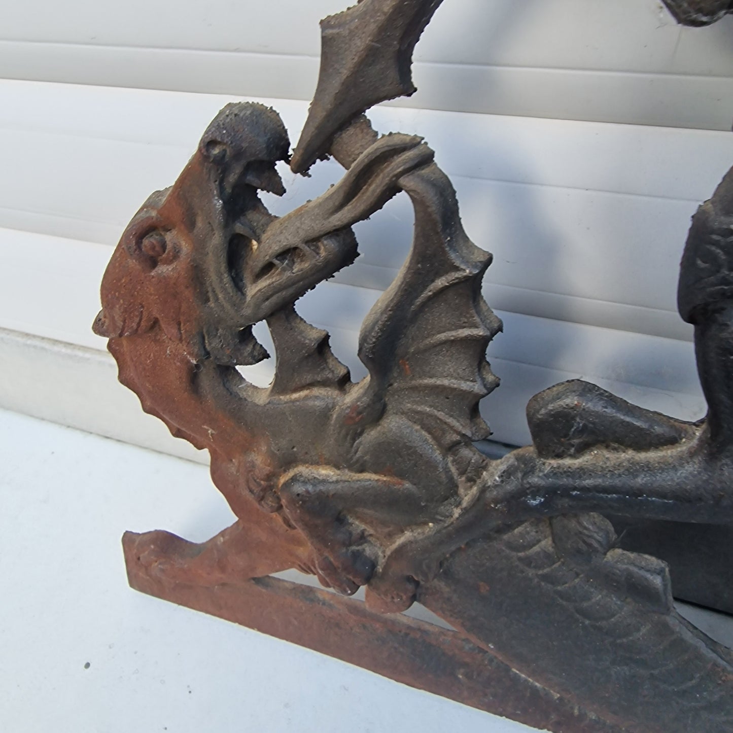 Vintage Iron 3D Saint George and The Dragon Plaque (38 x 41 cm)