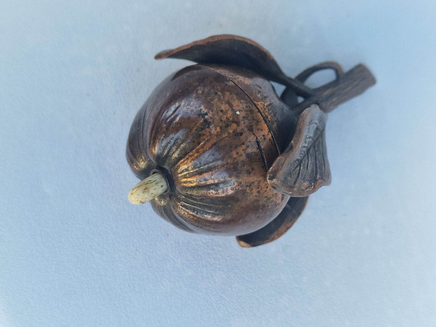 Antique Bronze Art Nouveau Butler Bell with Push Button