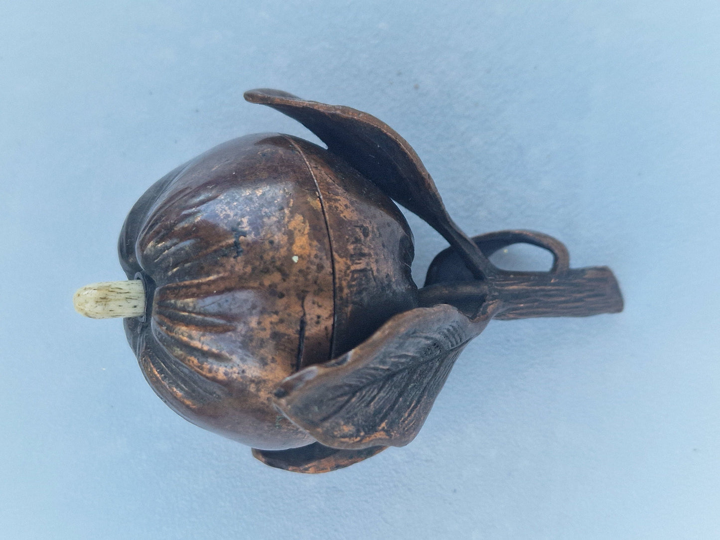 Antique Bronze Art Nouveau Butler Bell with Push Button
