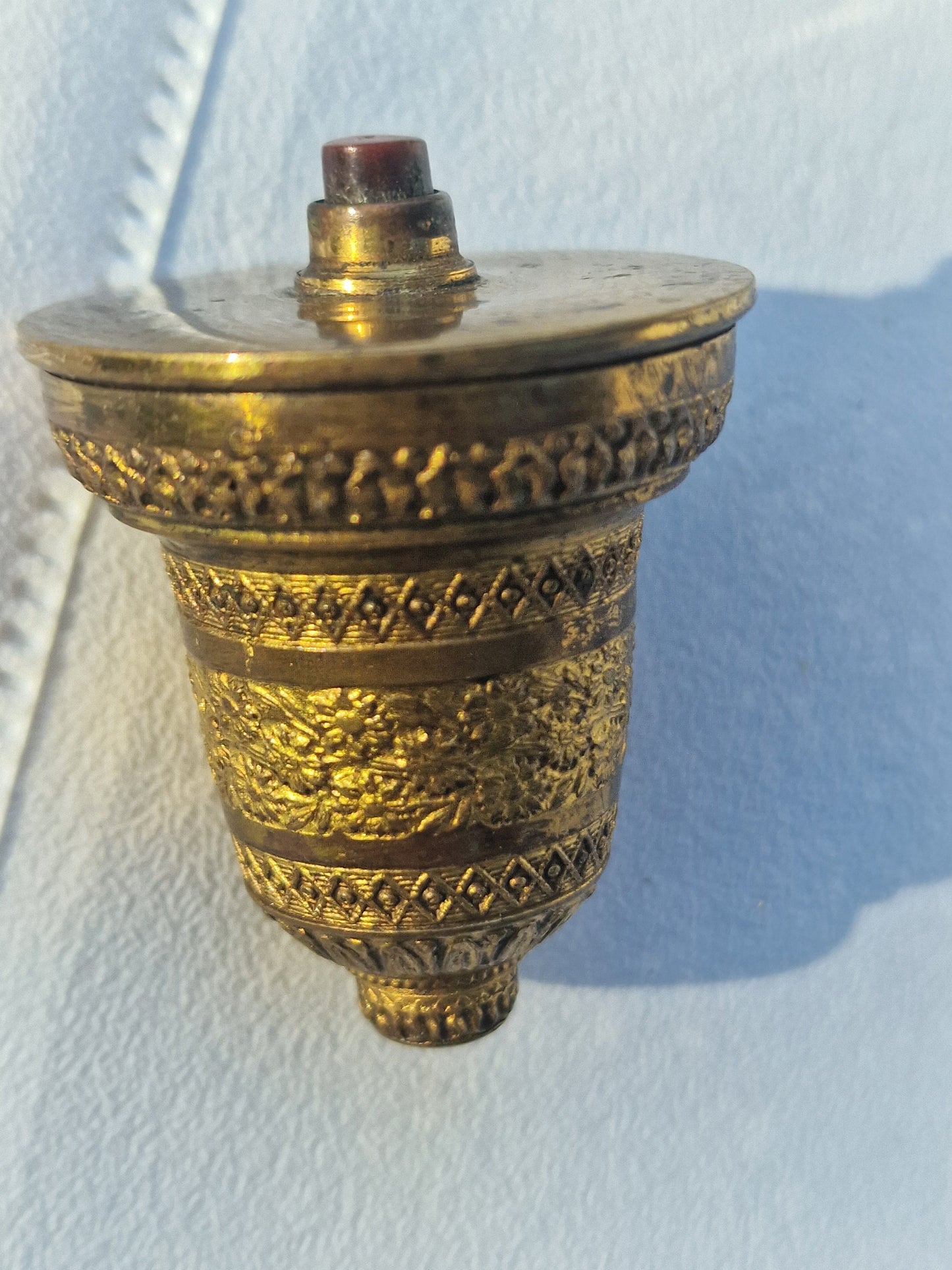 Antique Brass Art Nouveau Butler Bell with Push Button