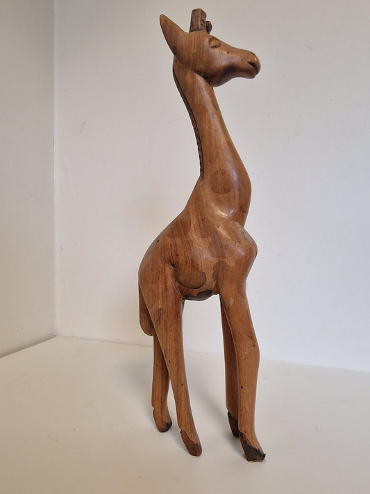 Giraffe old library figure figurine statue beeldje boekenkast bibliotheek  wood 40's hout vintage midcentury