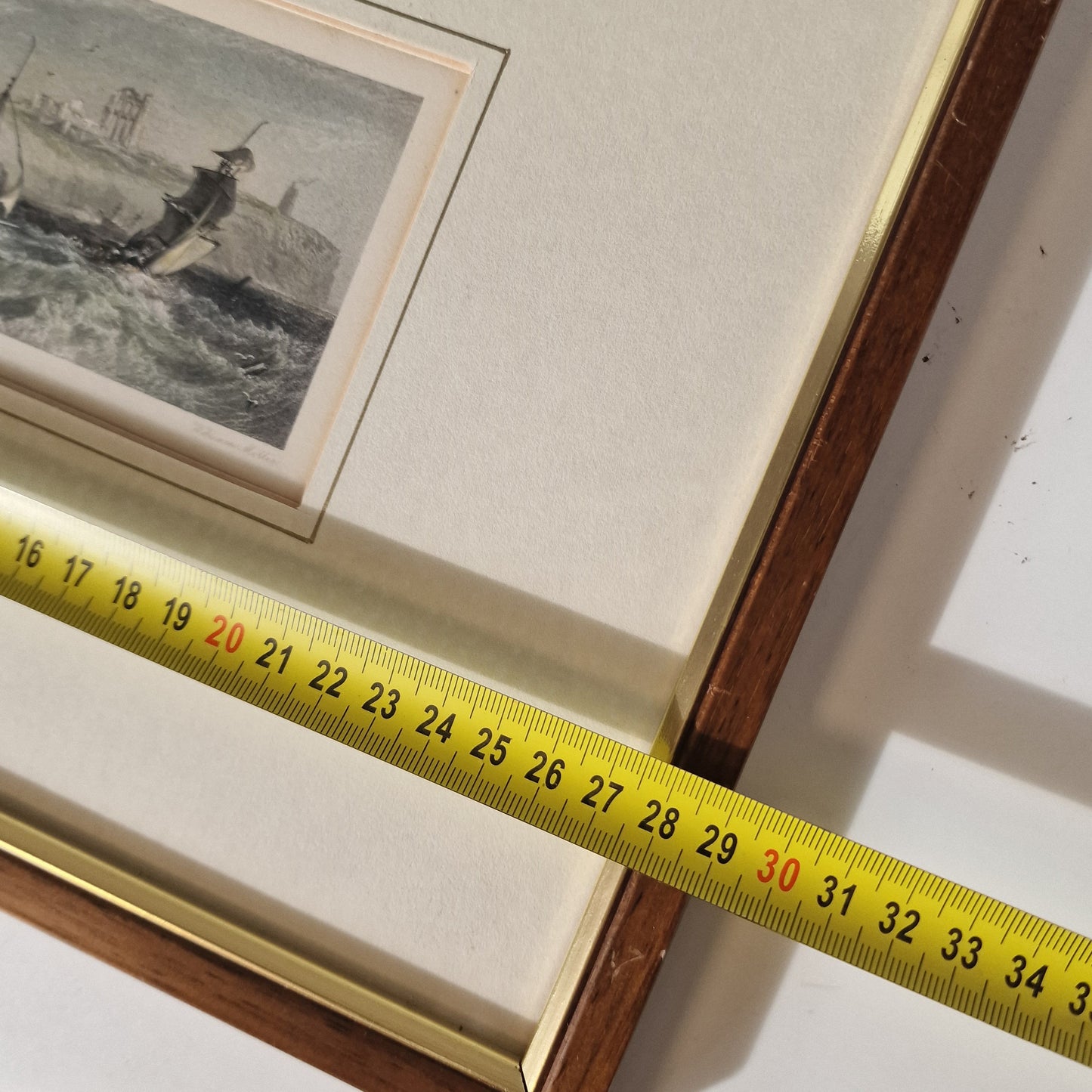 Antieke ingekleurde gravure william miller, signed, framed, j m w turner m a