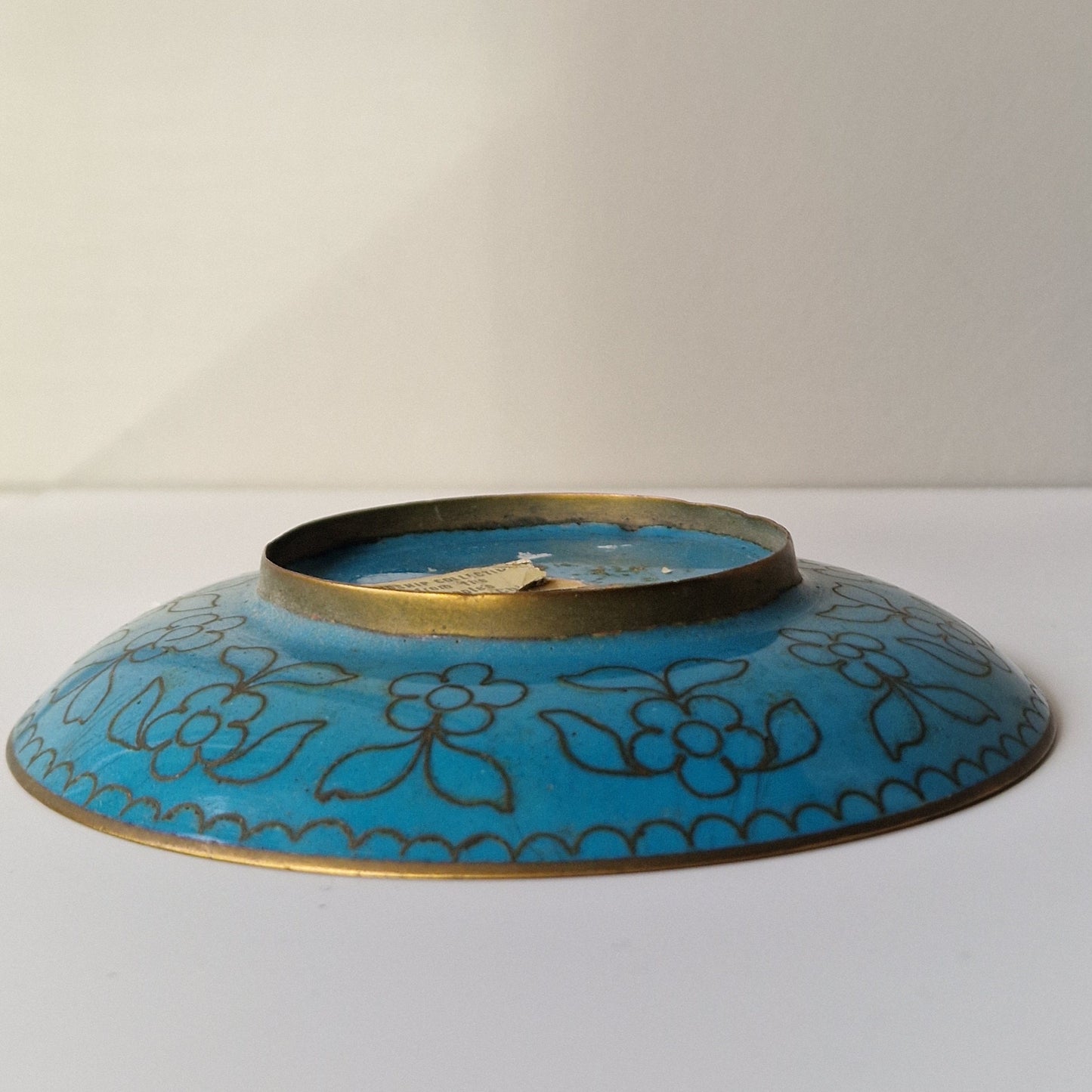 Antique Chinese Cloisonne Plate, Chrysanthemum Butterfly Design, Republic Era