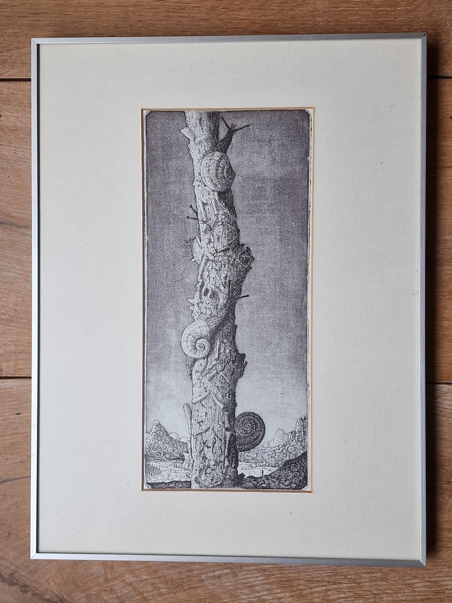 Joep Hommerson, Surrealism/ Magical realism, Dutch  - ets, etch framed, dutch painter