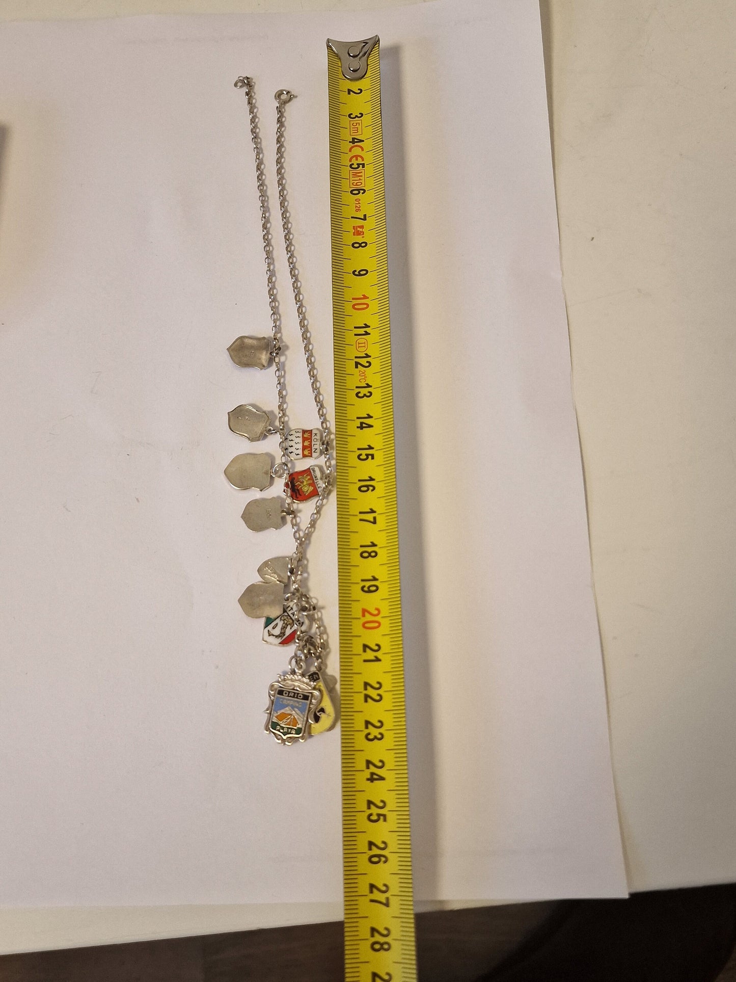 Vintage Silver European Coat of Arms Charm Necklace