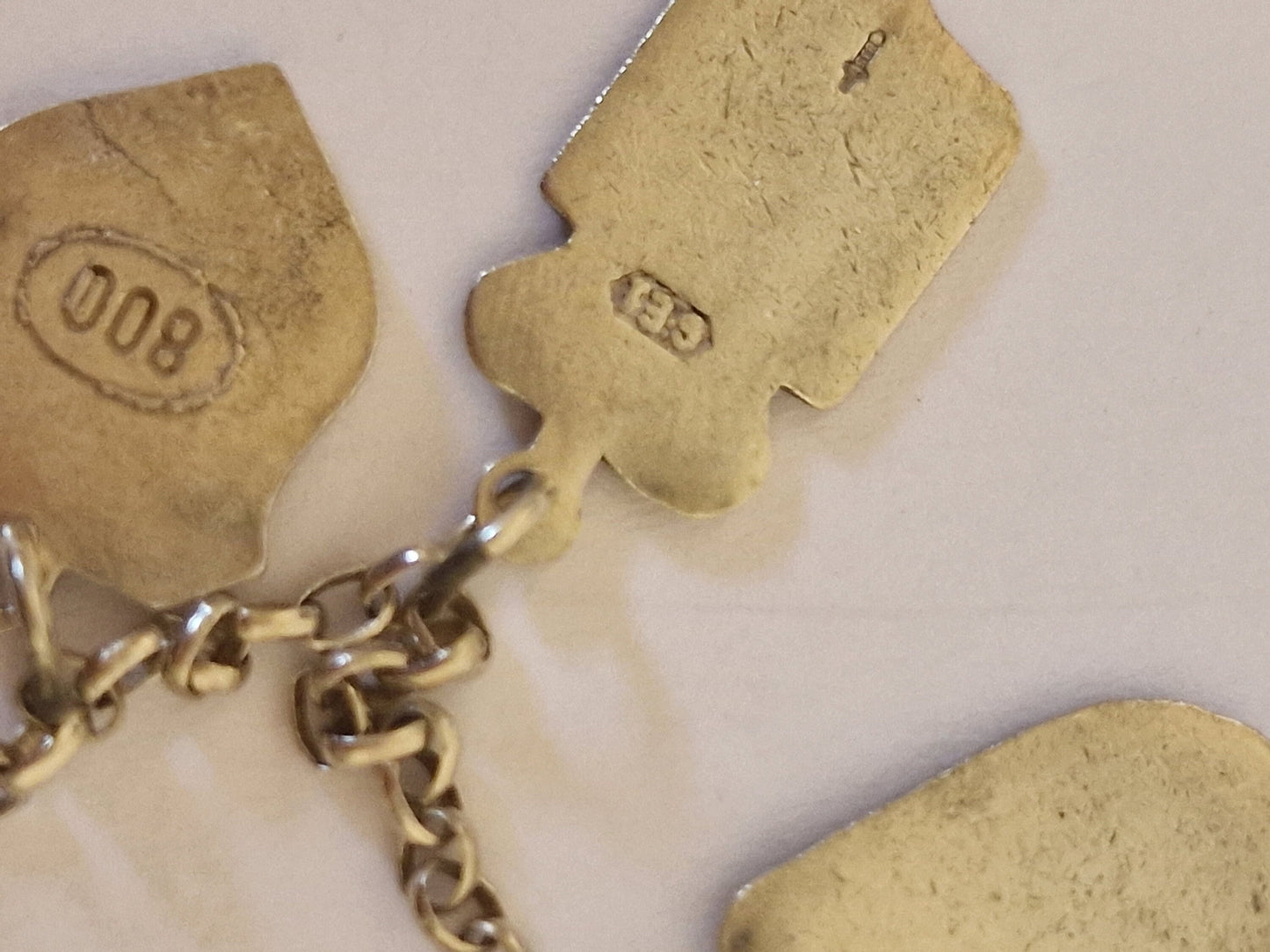 Vintage Silver European Coat of Arms Charm Necklace