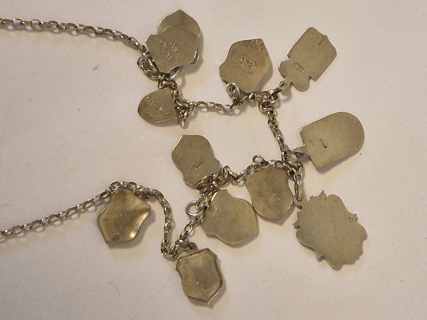 Vintage Silver European Coat of Arms Charm Necklace