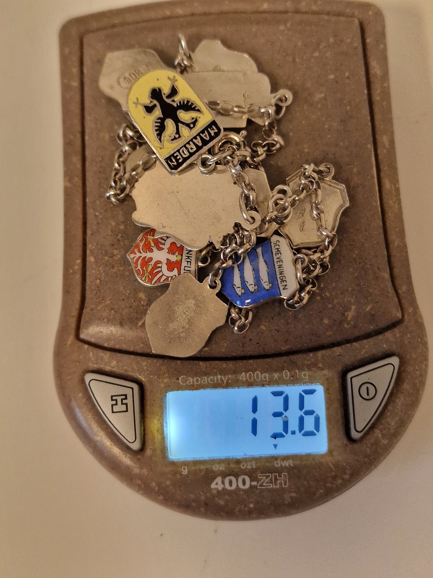 Vintage Silver European Coat of Arms Charm Necklace