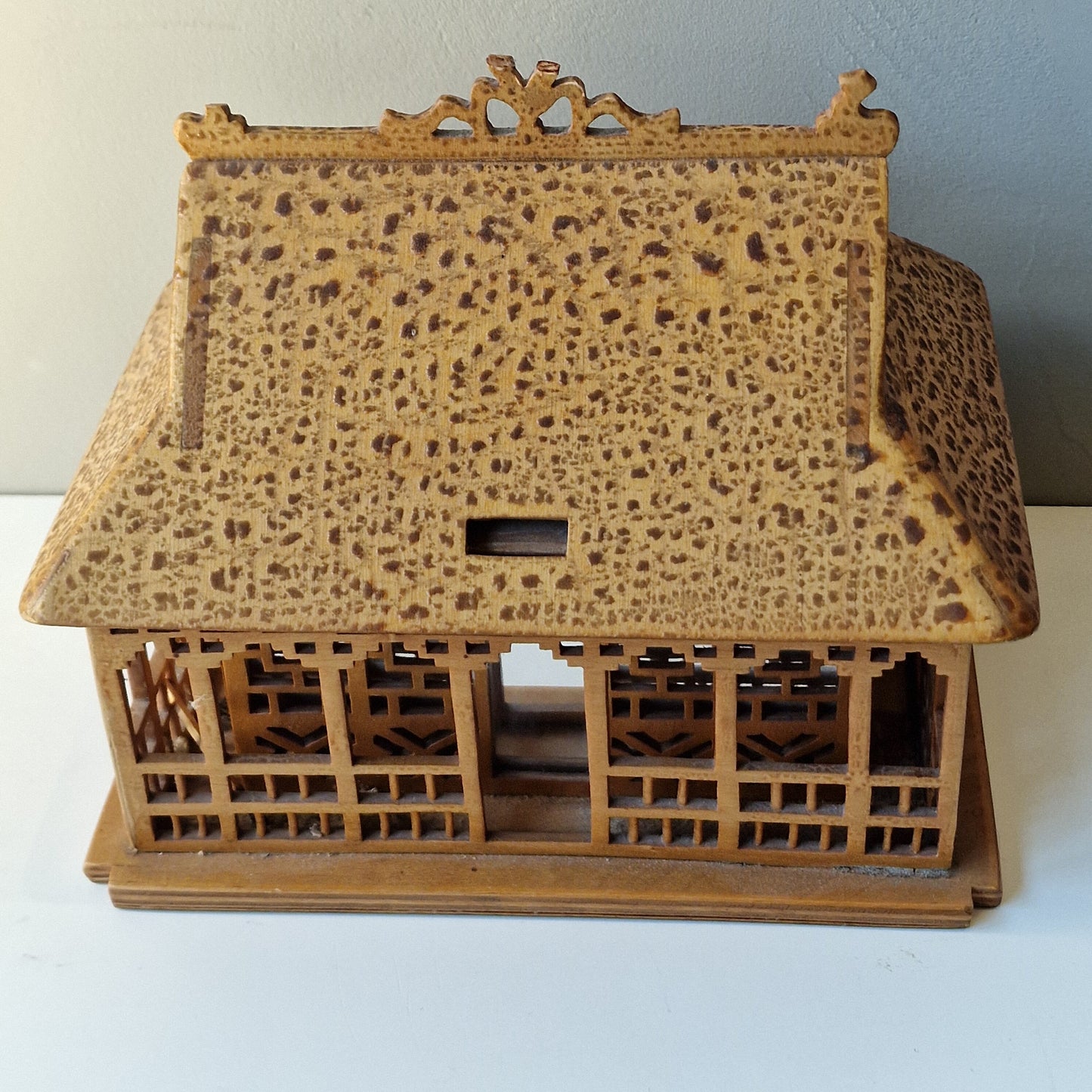 Handmade Wood House Box, Secret Compartment, WW2 Love Token, 1942