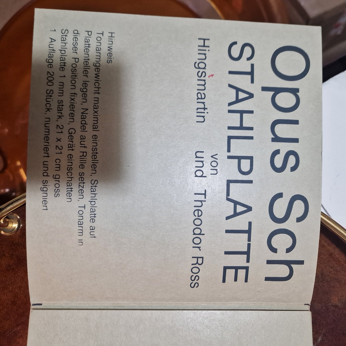 Signed Art Steel Plate, Opus Stahlplatte, Hingsmartin, Limited Edition