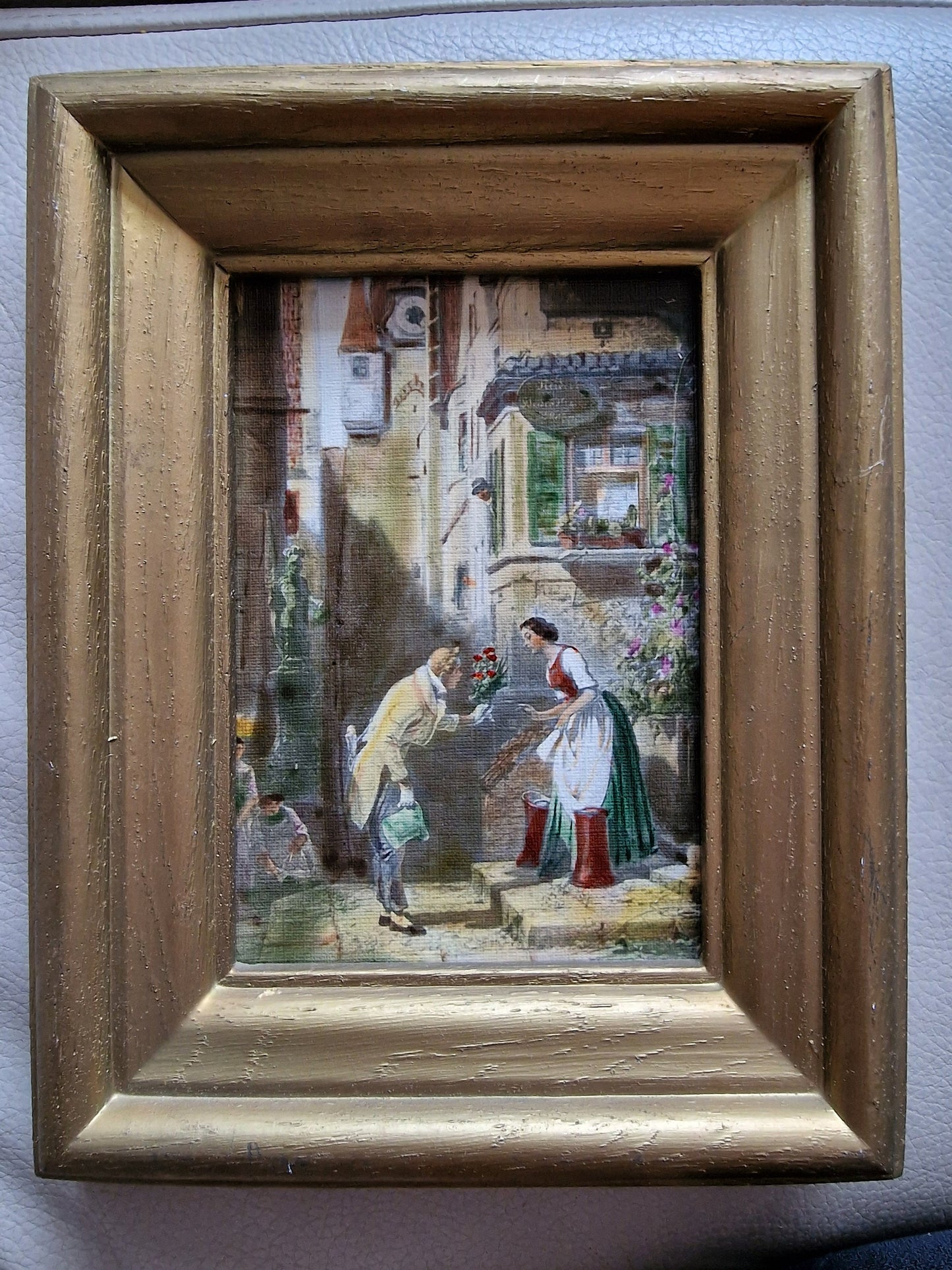 Framed Oil Painting on Panel, After Carl Spitzweg, German Art