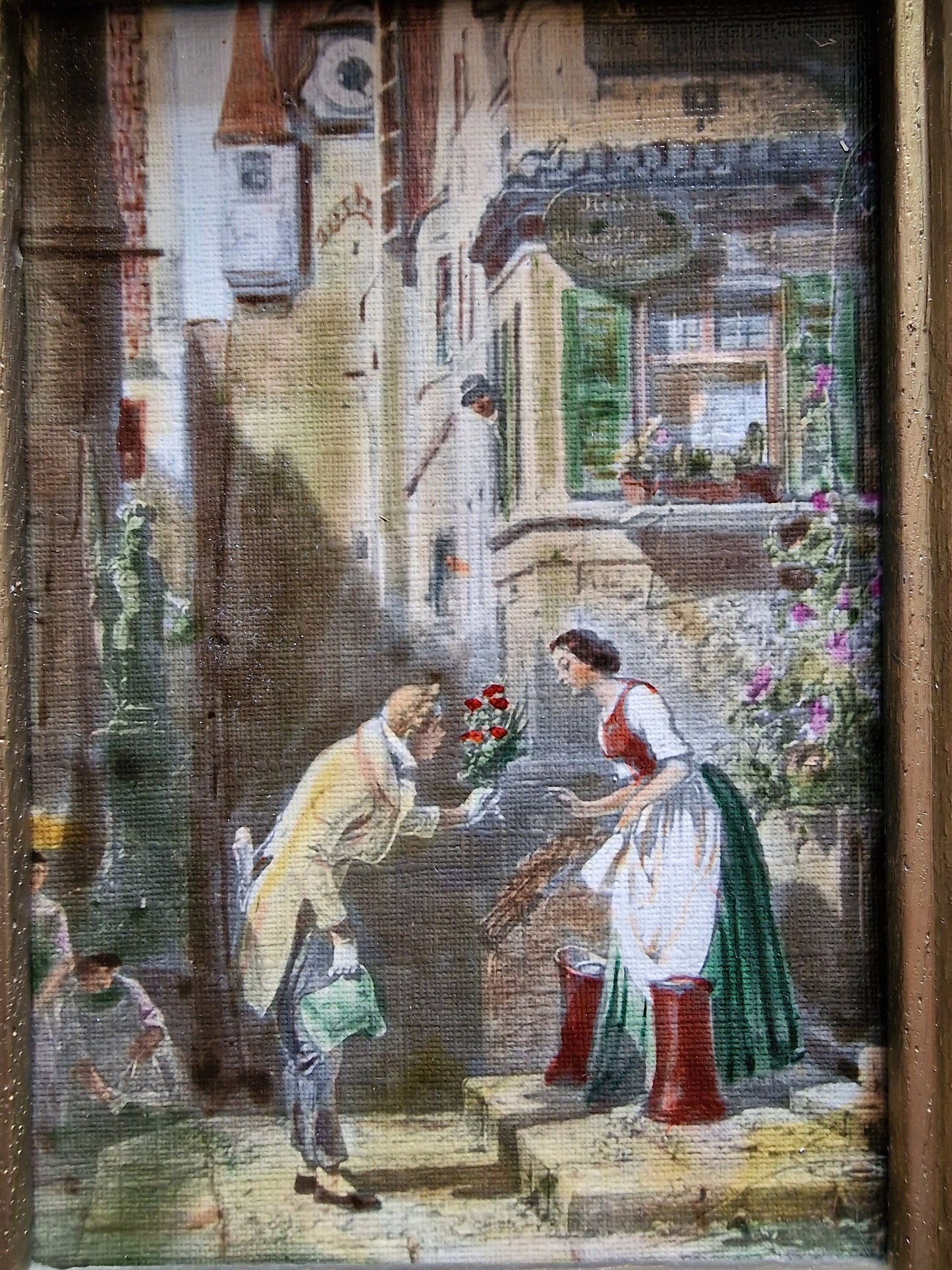 Framed Oil Painting on Panel, After Carl Spitzweg, German Art