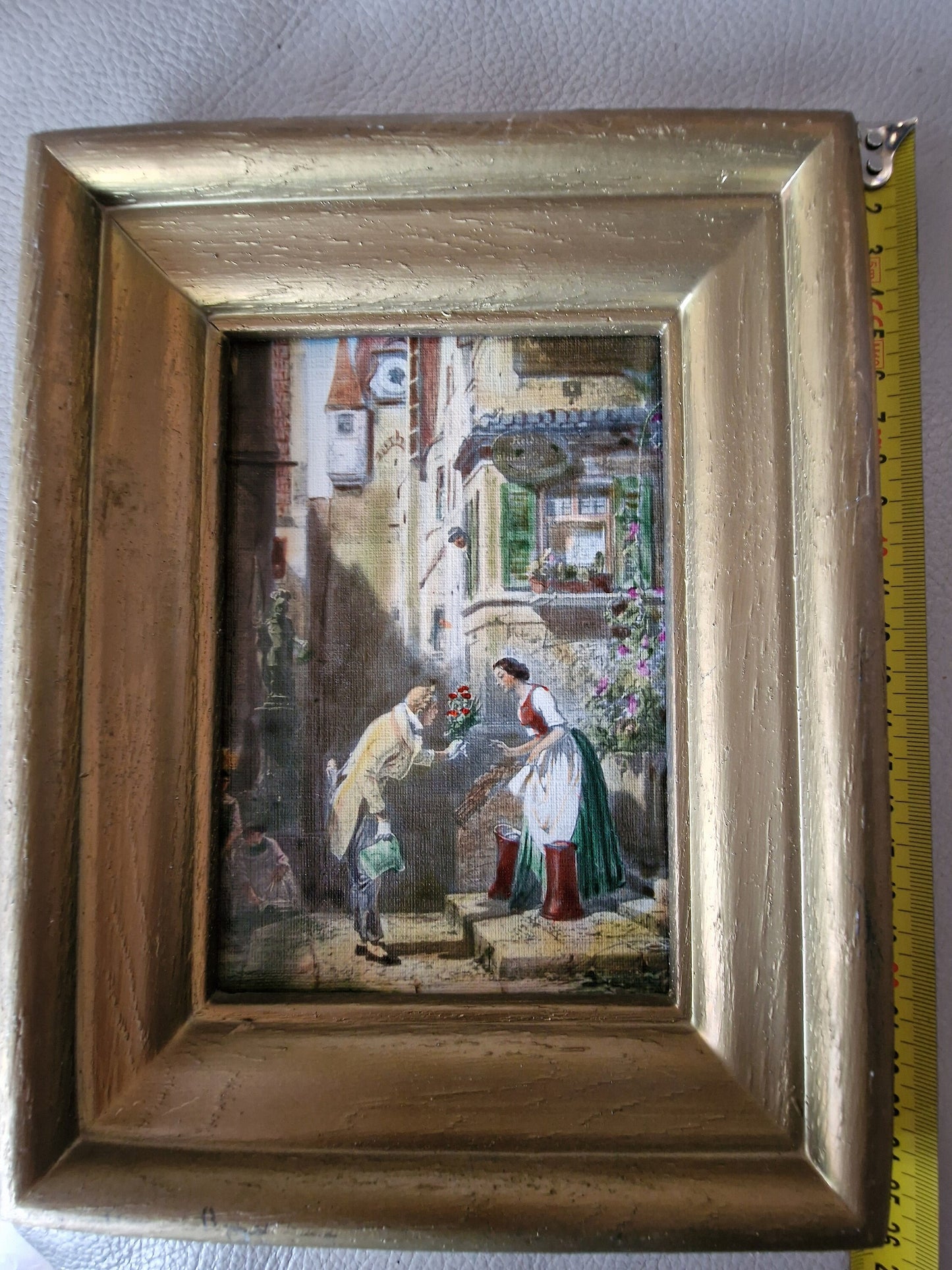 Framed Oil Painting on Panel, After Carl Spitzweg, German Art