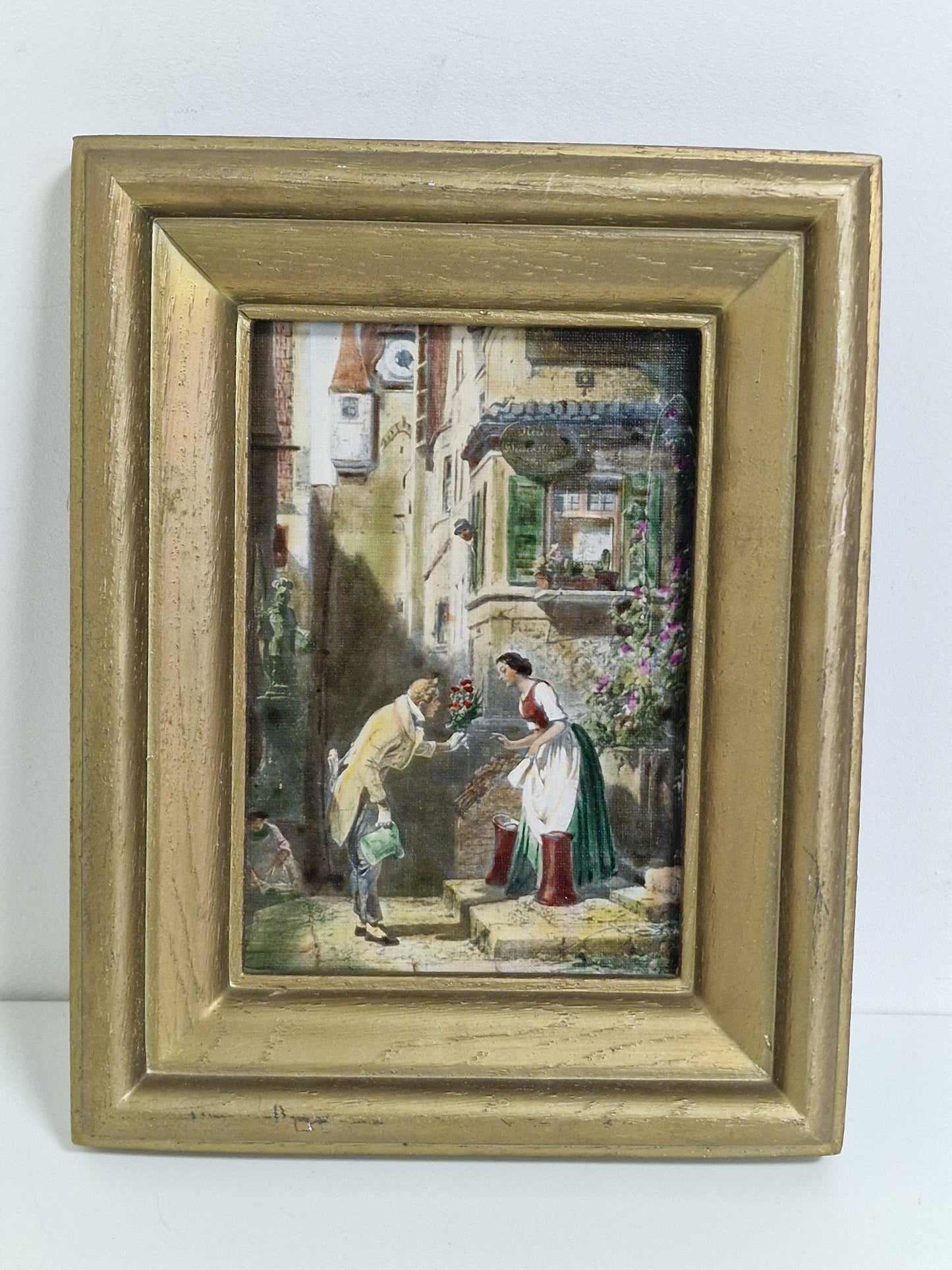 Framed Oil Painting on Panel, After Carl Spitzweg, German Art