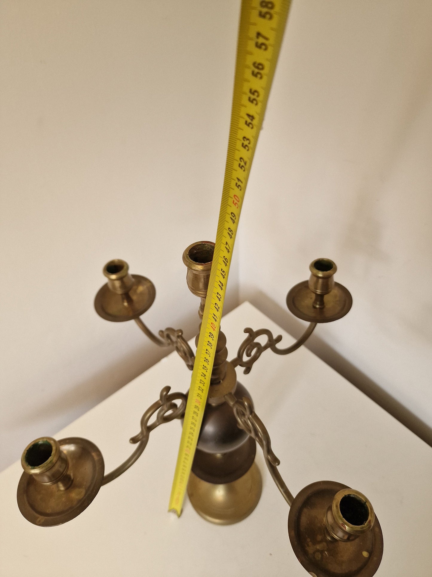 French Baroque Copper Candelabra, Antique King Table Candle Holder (45cm)