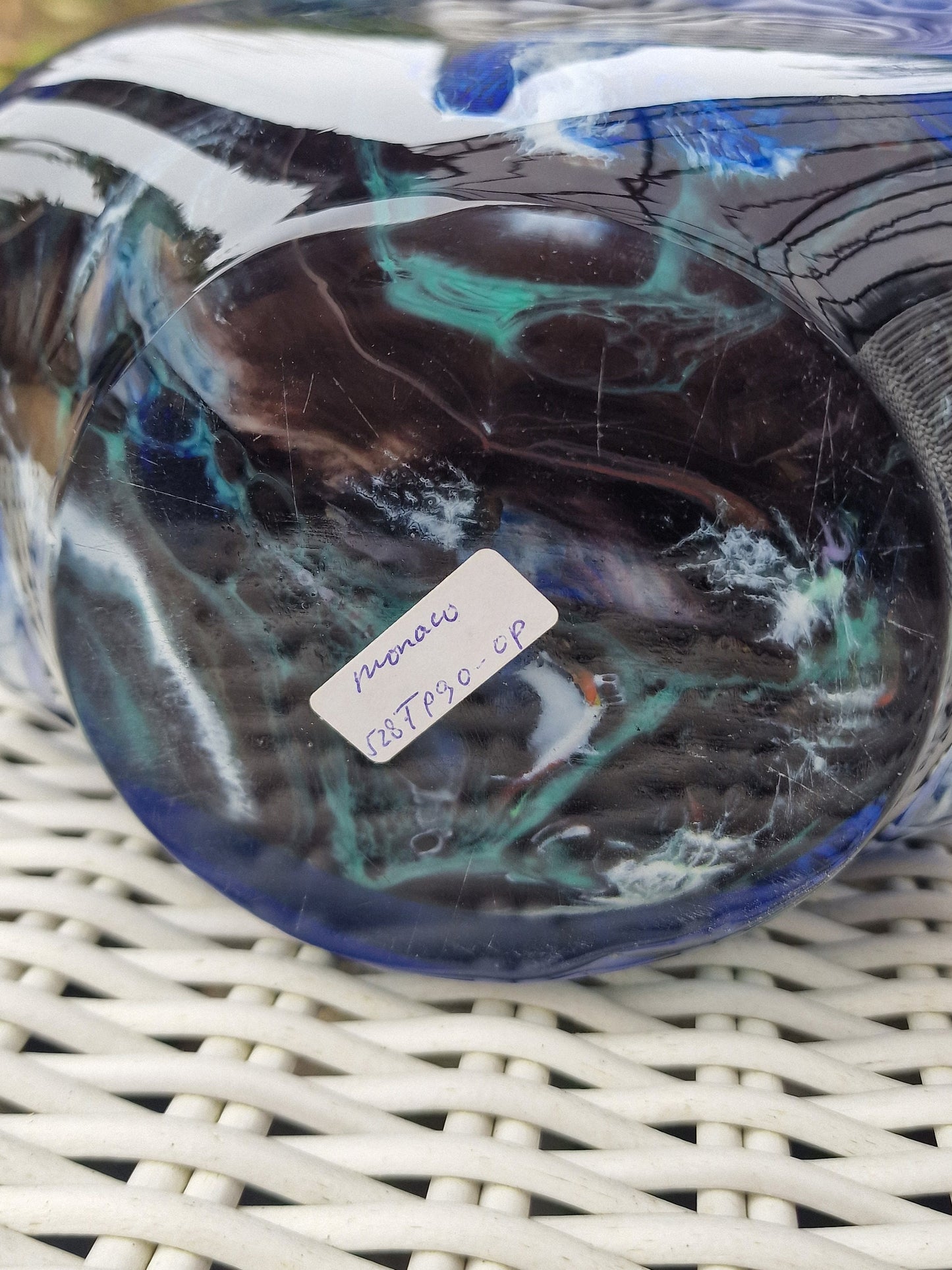 Mihai Topescu Art Glass Magazine Rack, Signed Gallery Piece