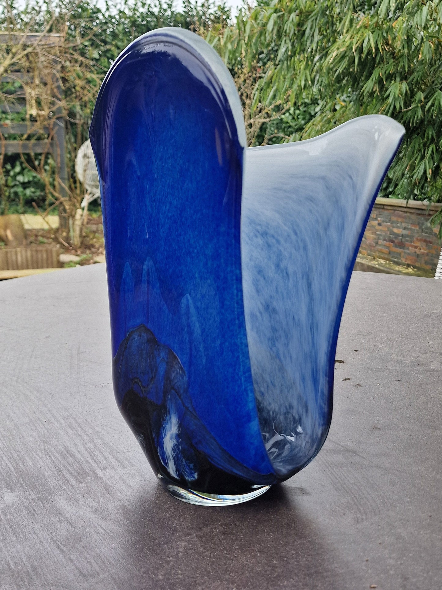 Mihai Topescu Art Glass Magazine Rack, Signed Gallery Piece