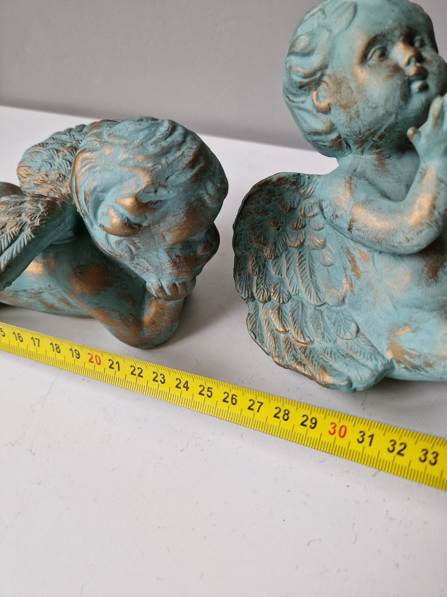 Ceramic Garden Angel Statue, Bronze Accent, Sweet Memory Decor