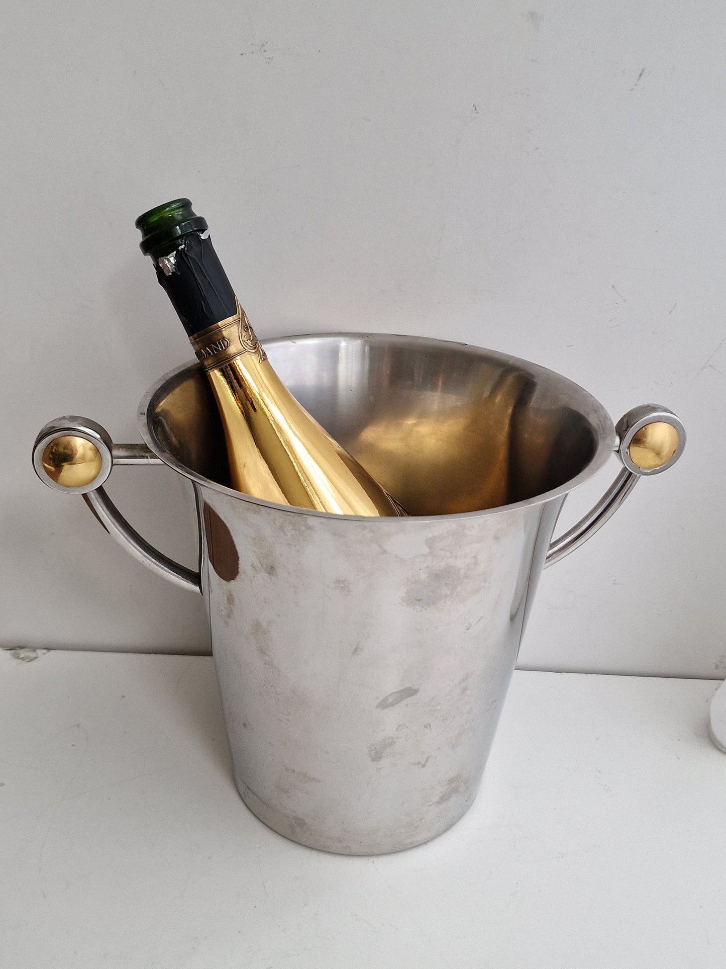 WMF Chrome & Brass Champagne Cooler, French Luxe ice bucket