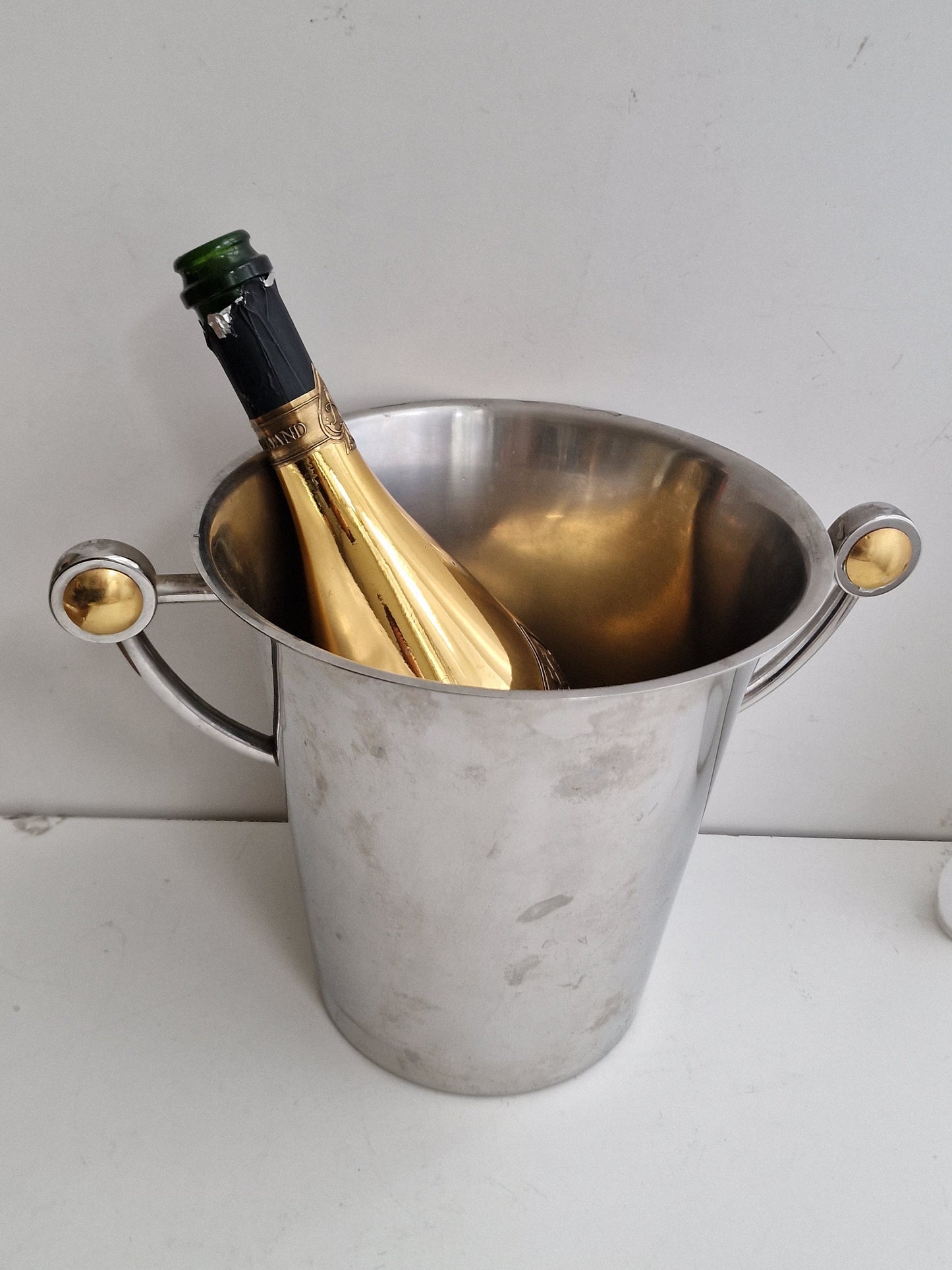 WMF Chrome & Brass Champagne Cooler, French Luxe ice bucket