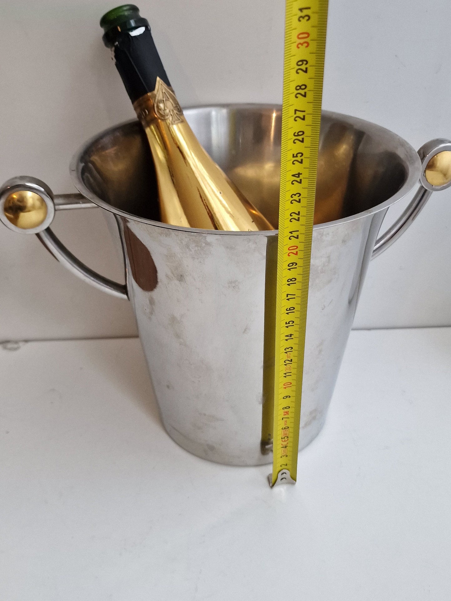 WMF Chrome & Brass Champagne Cooler, French Luxe ice bucket