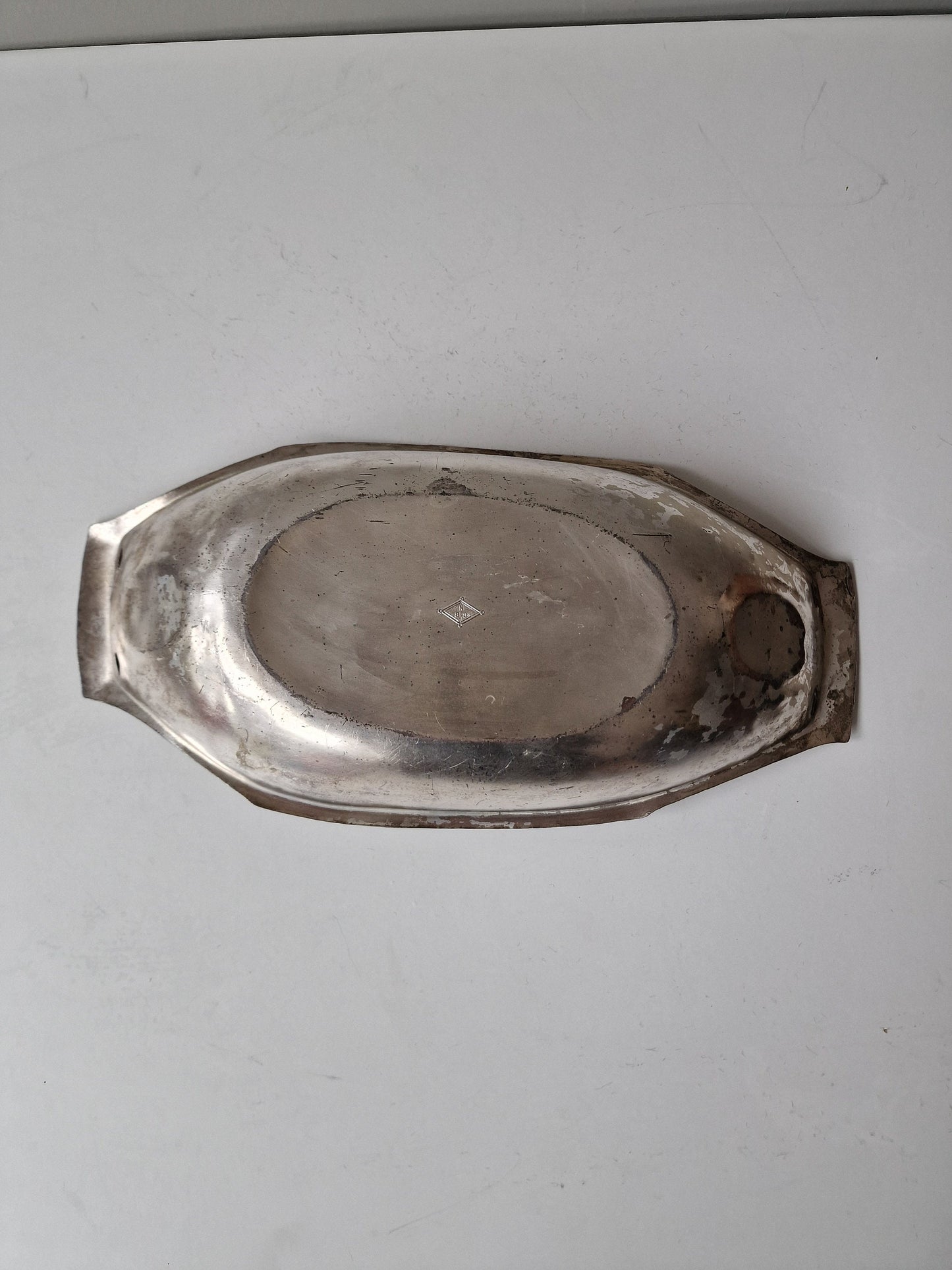 Antique Jugendstil Silvered Tray, Art Nouveau Platter, Germany 1900-1910