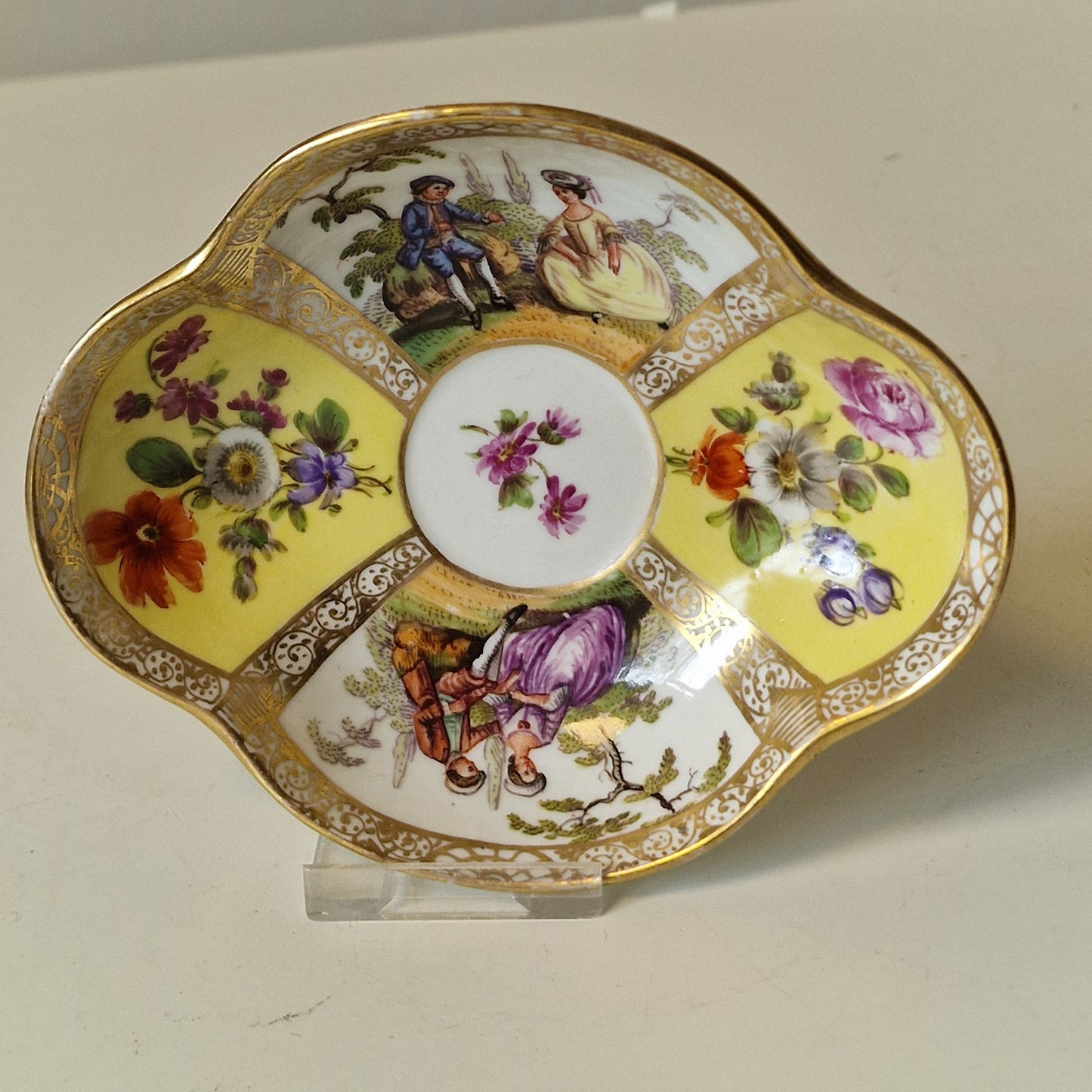 Meissen handpainted HELENA WOLFSOHN Dresden Meissen Duitsland Porseleinen Schotel dish platter c1880