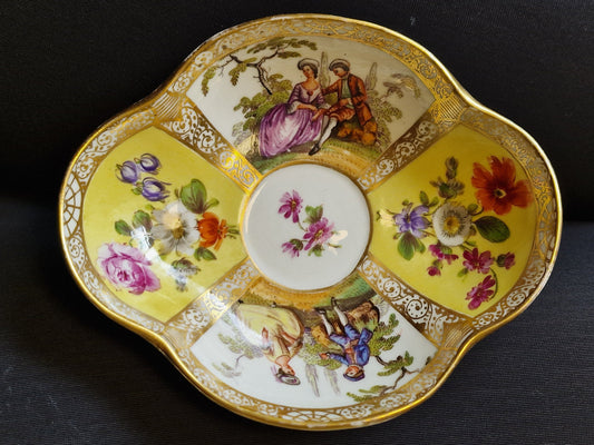 Meissen handpainted HELENA WOLFSOHN Dresden Meissen Duitsland Porseleinen Schotel dish platter c1880
