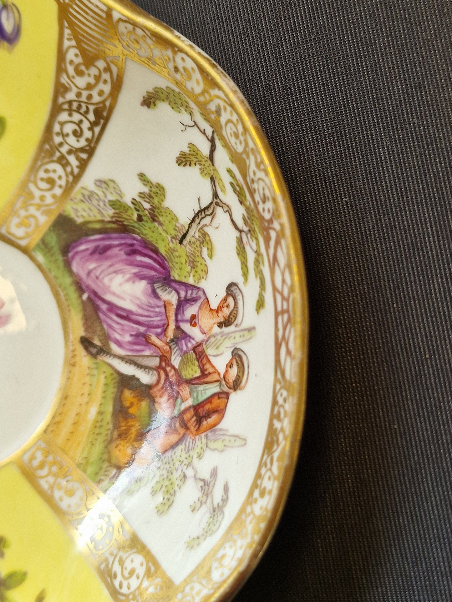 Meissen handpainted HELENA WOLFSOHN Dresden Meissen Duitsland Porseleinen Schotel dish platter c1880