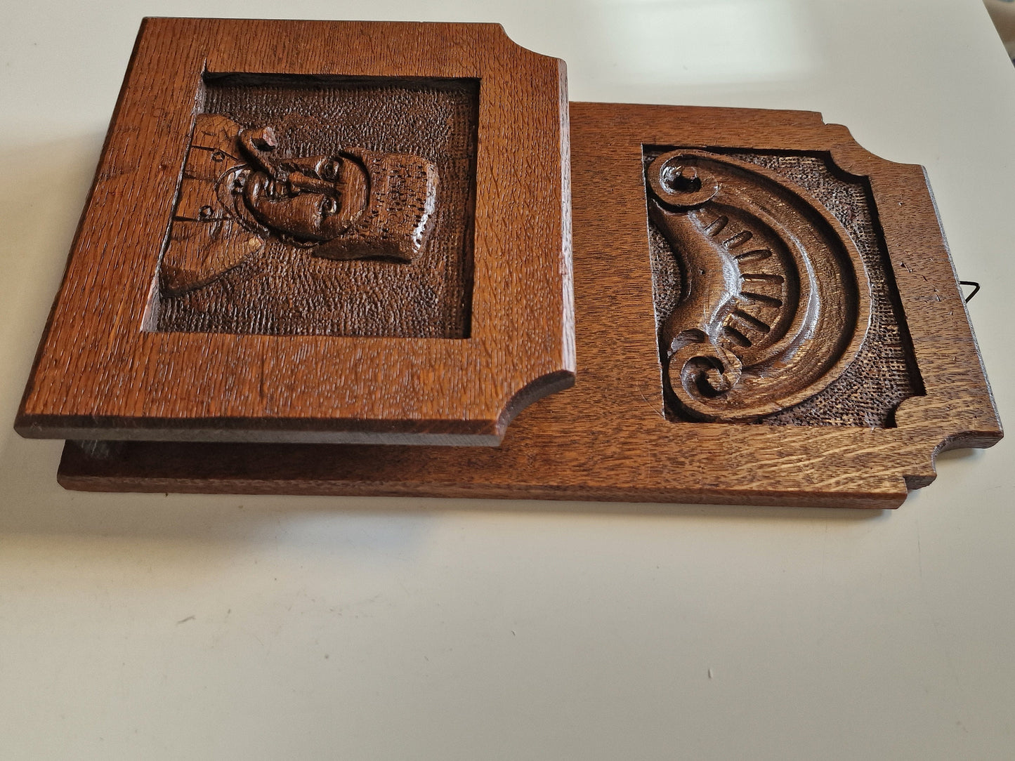 Handmade Frysian Kerfsnede Wood Magazine Rack, Art Nouveau