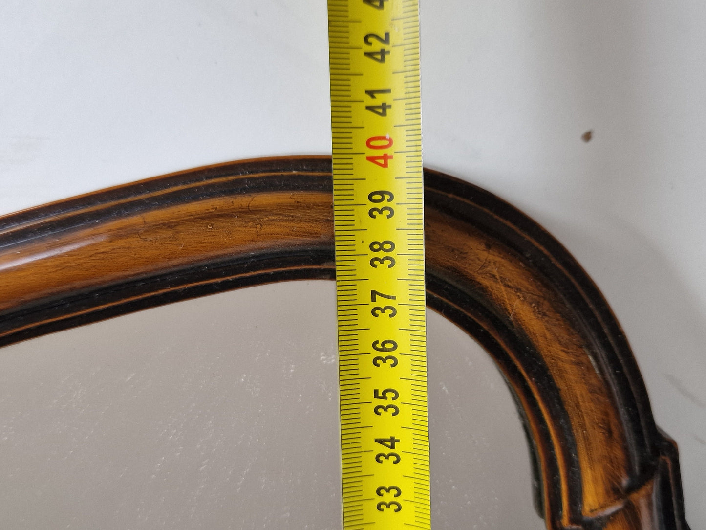 Large antique nutwood mirror, 69 cm, frysian, dutch