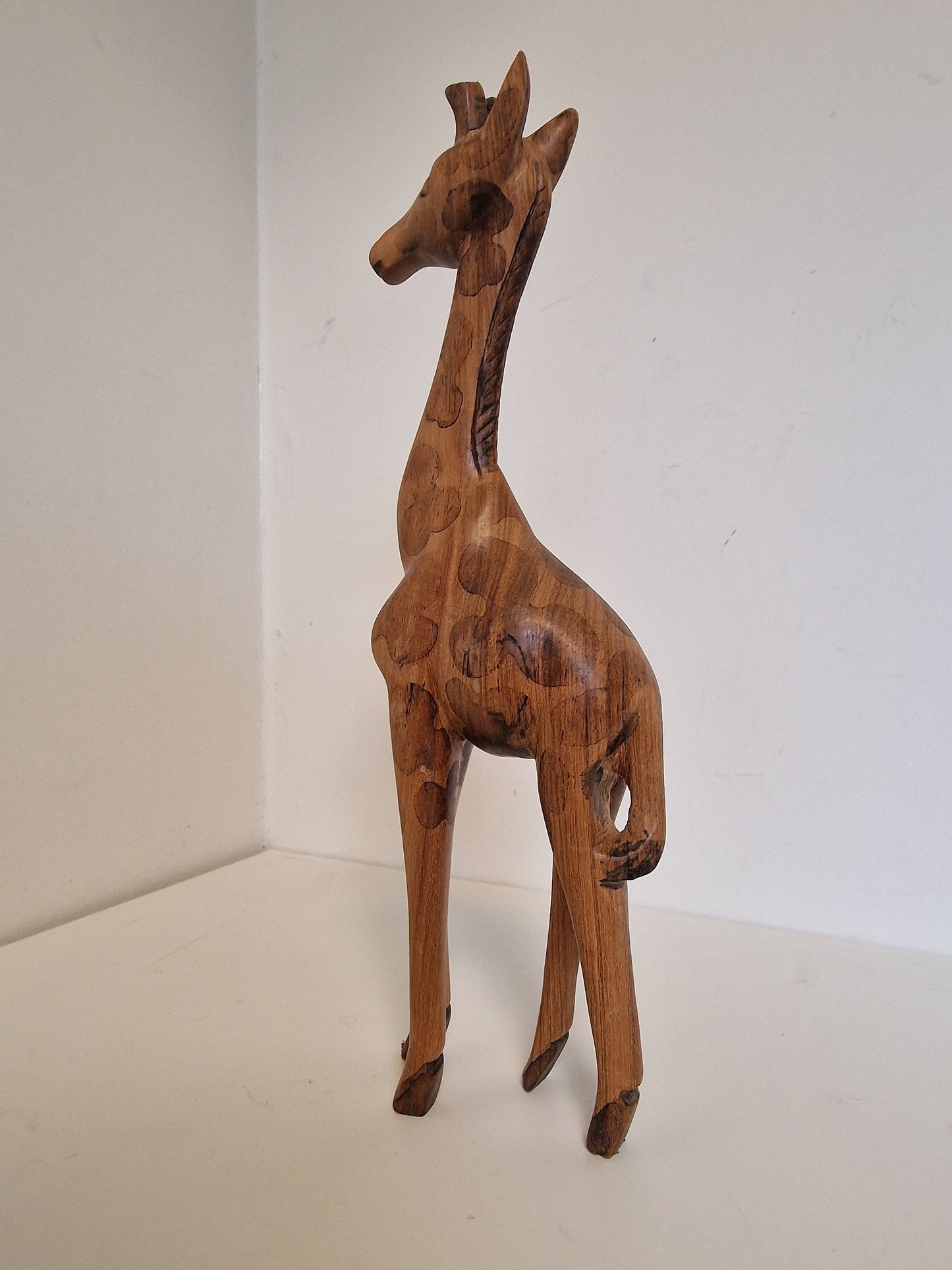 Giraffe old library figure figurine statue beeldje boekenkast bibliotheek  wood 40's hout vintage midcentury