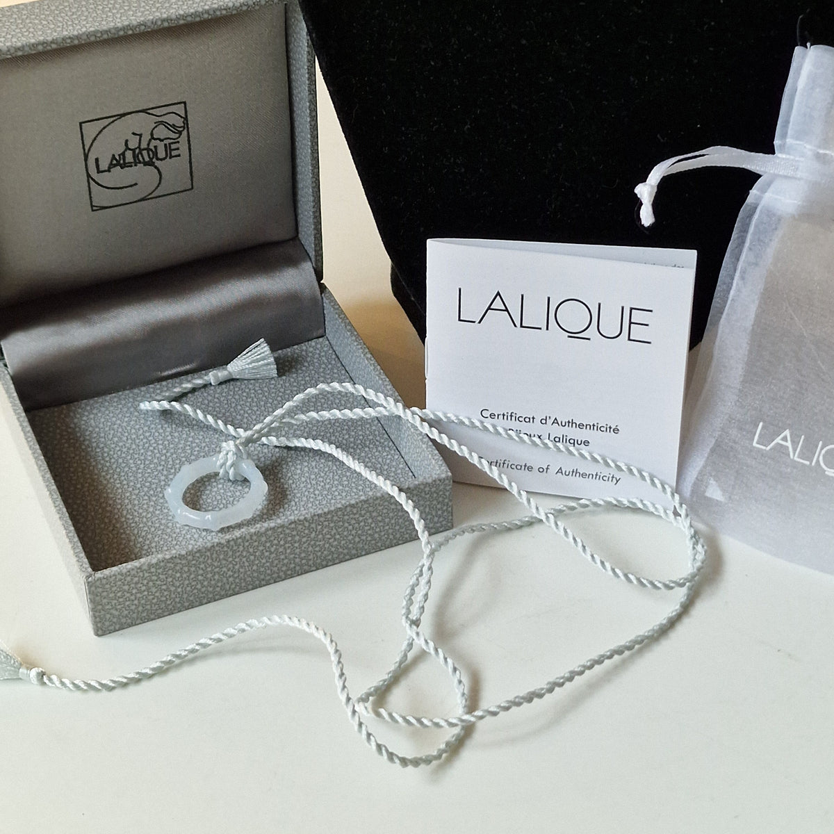 LALIQUE France crystal kristallen necklace  with pendant designer opaline ketting opalin