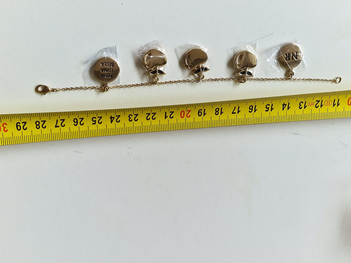 Vintage NINA RICCI Gold Plated Apple Charm Bracelet, Unused